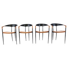 Set of 4 post modern dining chairs by Tetide Italy - 1980s