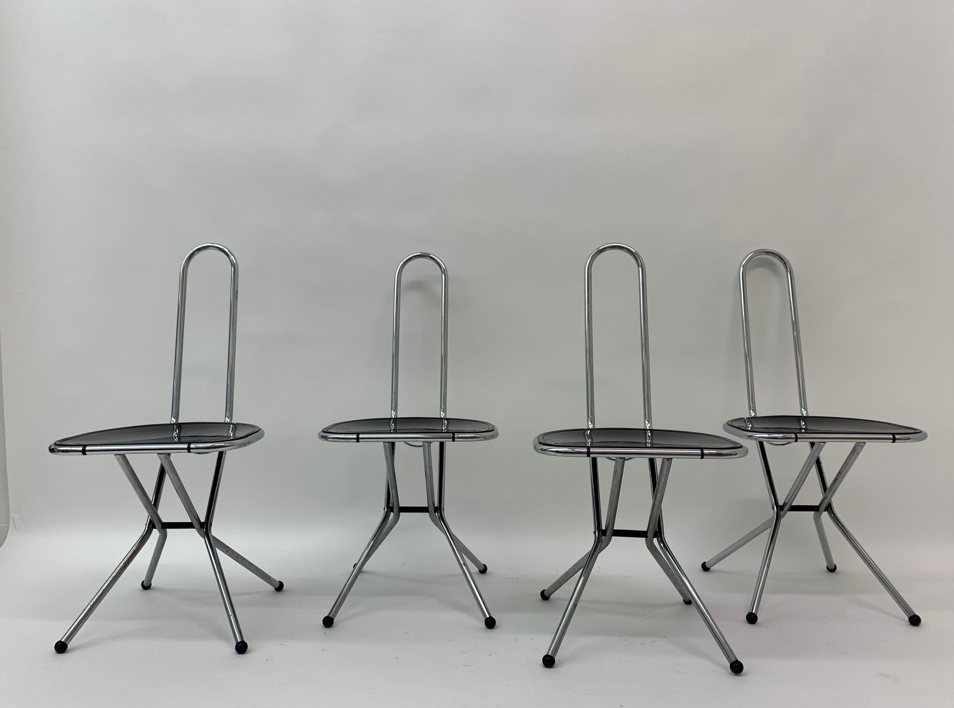 Set of 4 Post modern folding chairs by Niels Gammelgaard for Ikea , 1980’s For Sale 3