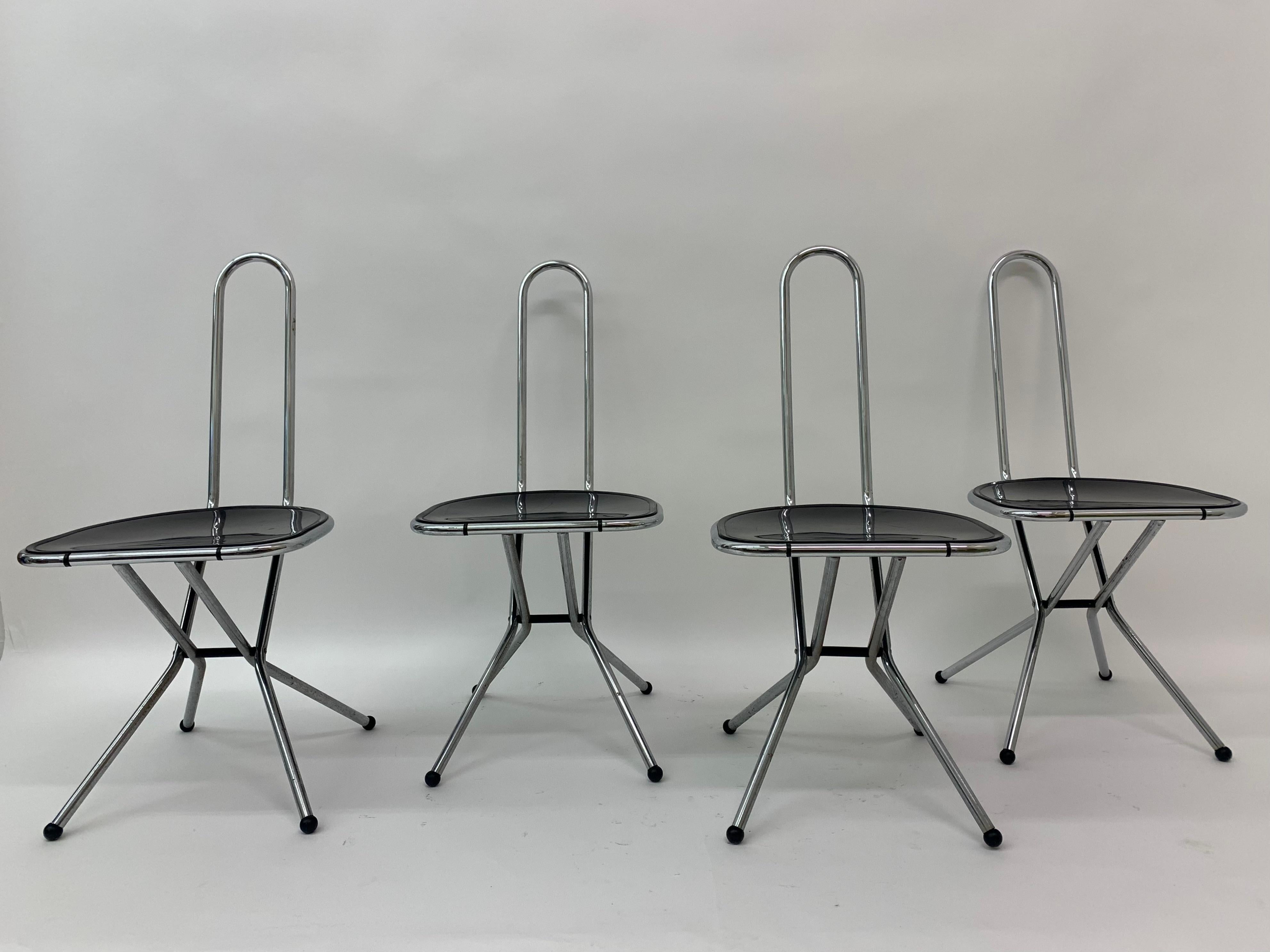 Set of 4 Post modern folding chairs by Niels Gammelgaard for Ikea , 1980’s For Sale 4