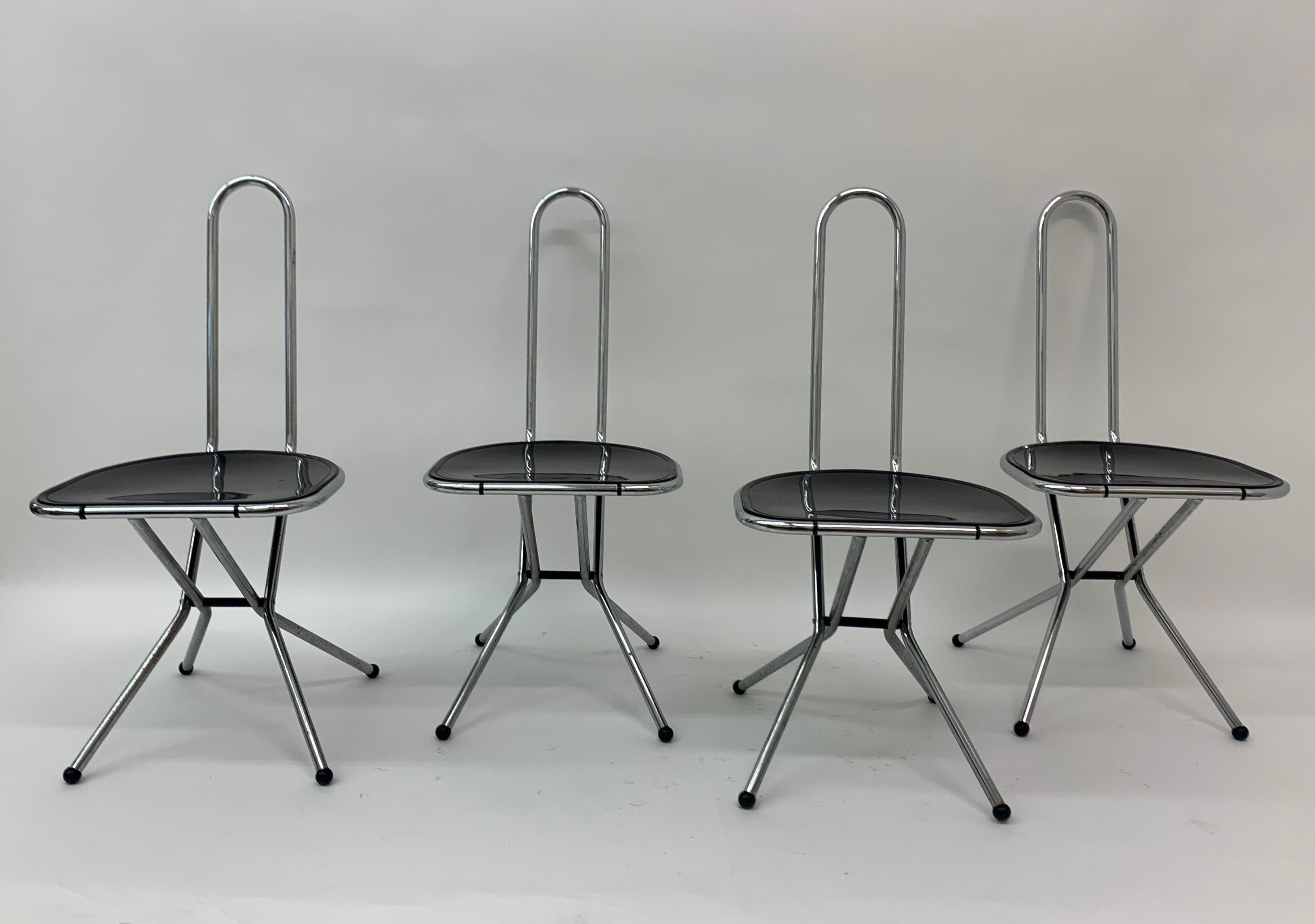Set of 4 Post modern folding chairs by Niels Gammelgaard for Ikea , 1980’s For Sale 5