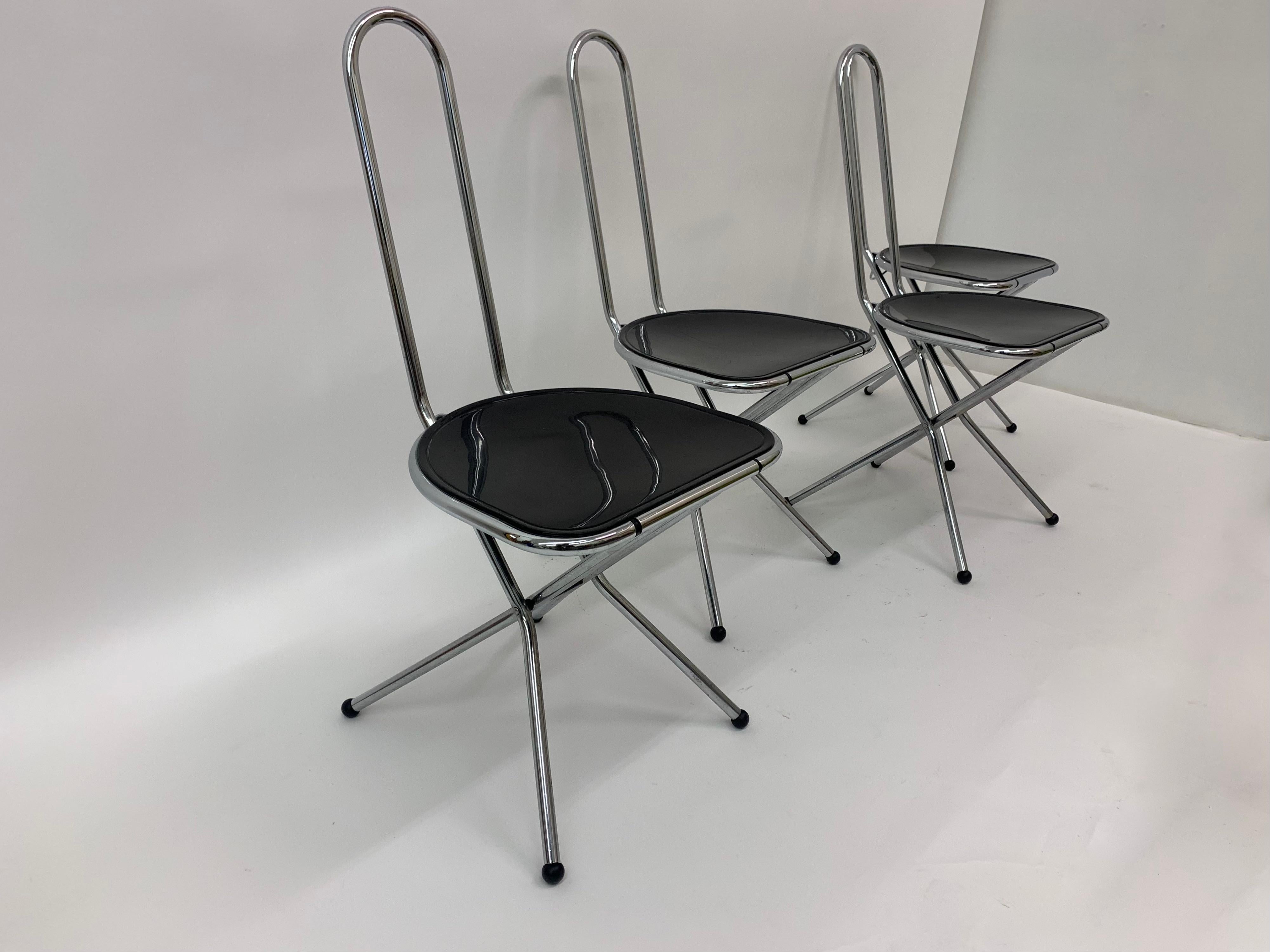 Set of 4 Post modern folding chairs by Niels Gammelgaard for Ikea , 1980’s For Sale 7