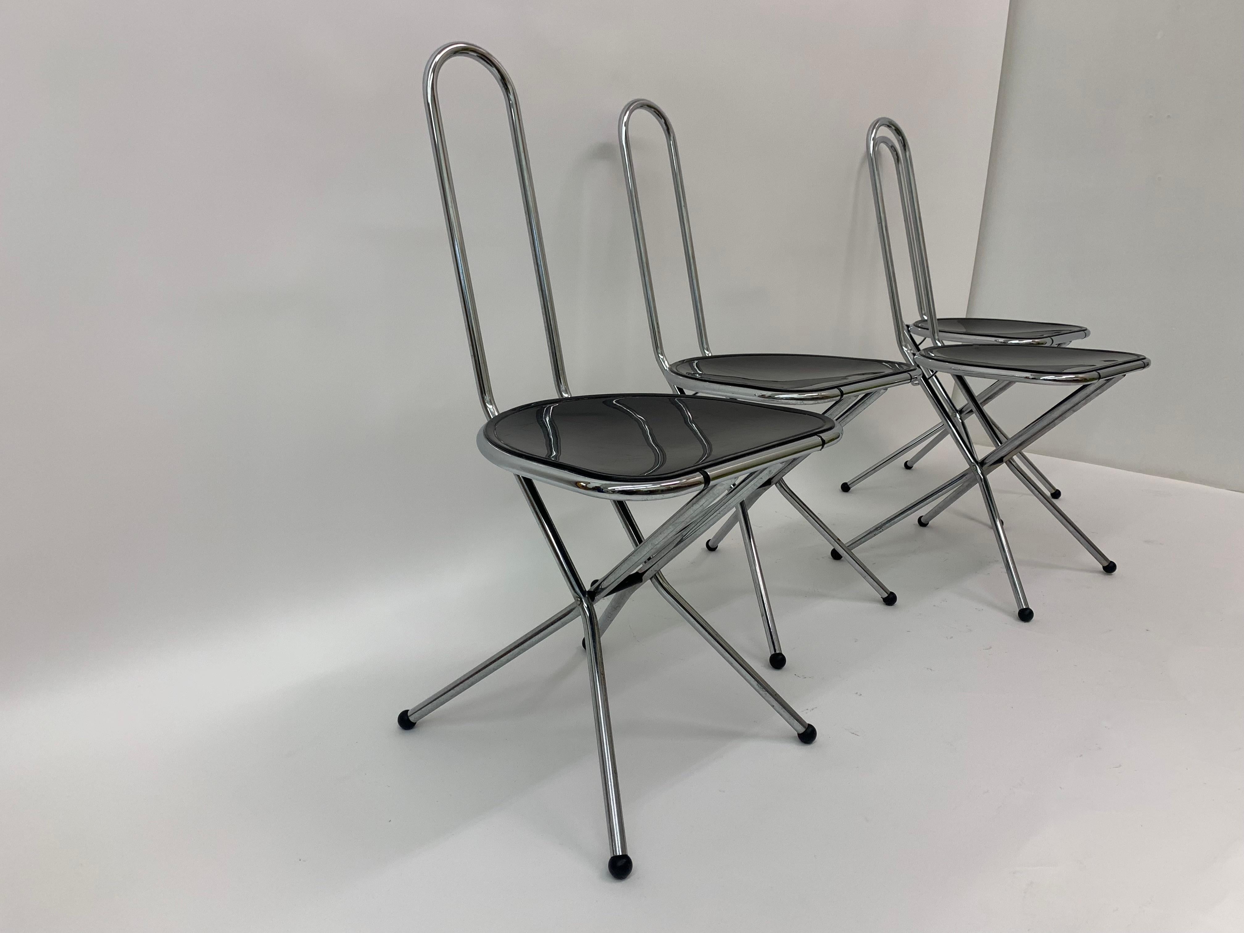 Set of 4 Post modern folding chairs by Niels Gammelgaard for Ikea , 1980’s For Sale 8