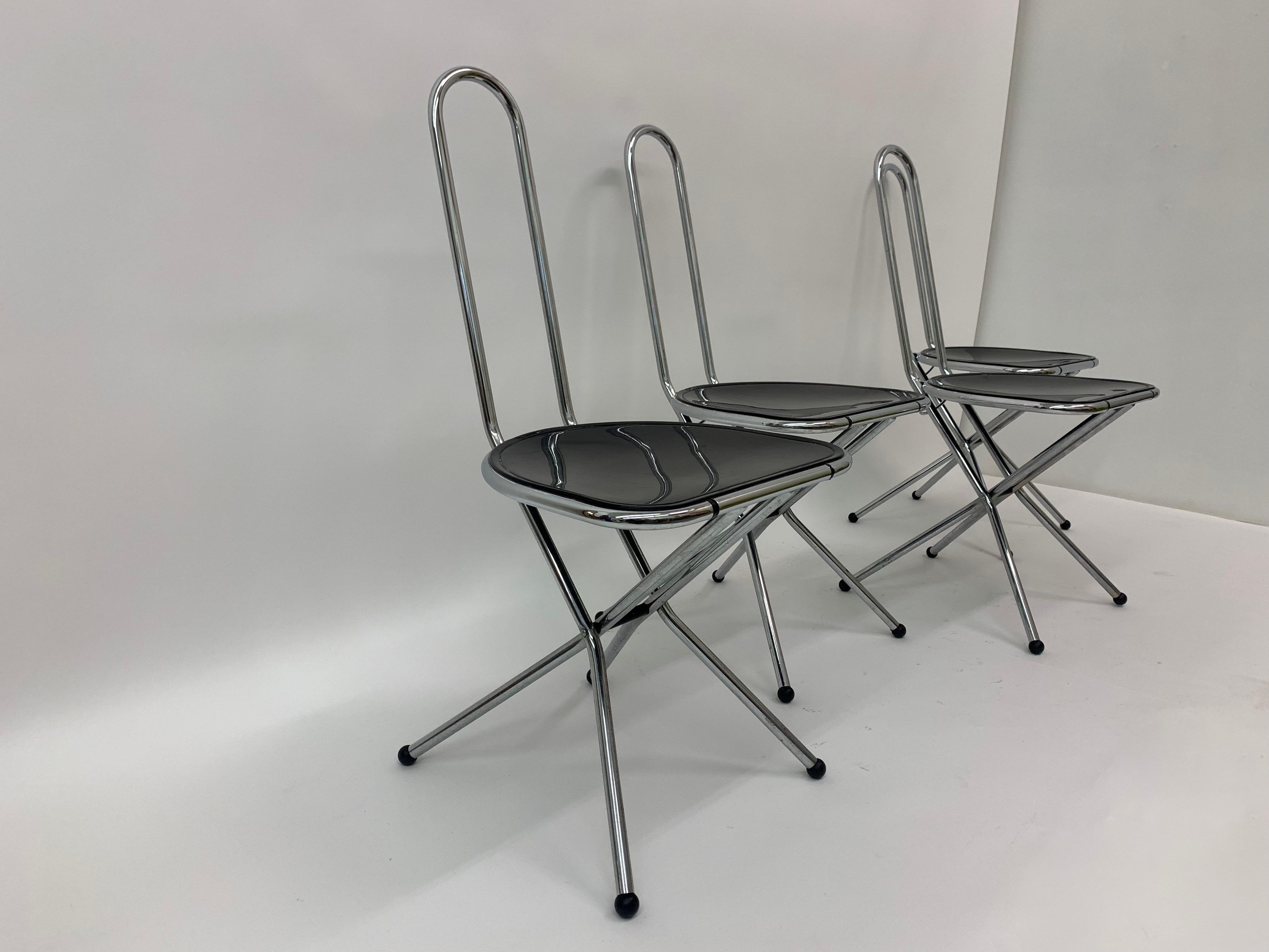 Set of 4 Post modern folding chairs by Niels Gammelgaard for Ikea , 1980’s For Sale 9