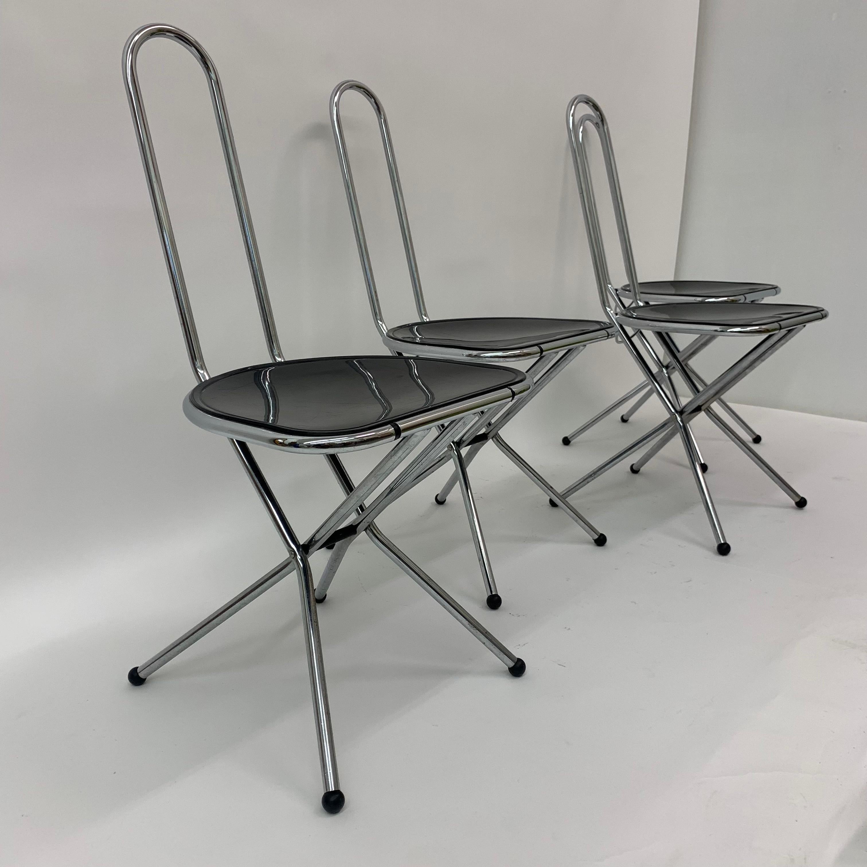 Set of 4 Post modern folding chairs by Niels Gammelgaard for Ikea , 1980’s For Sale 11
