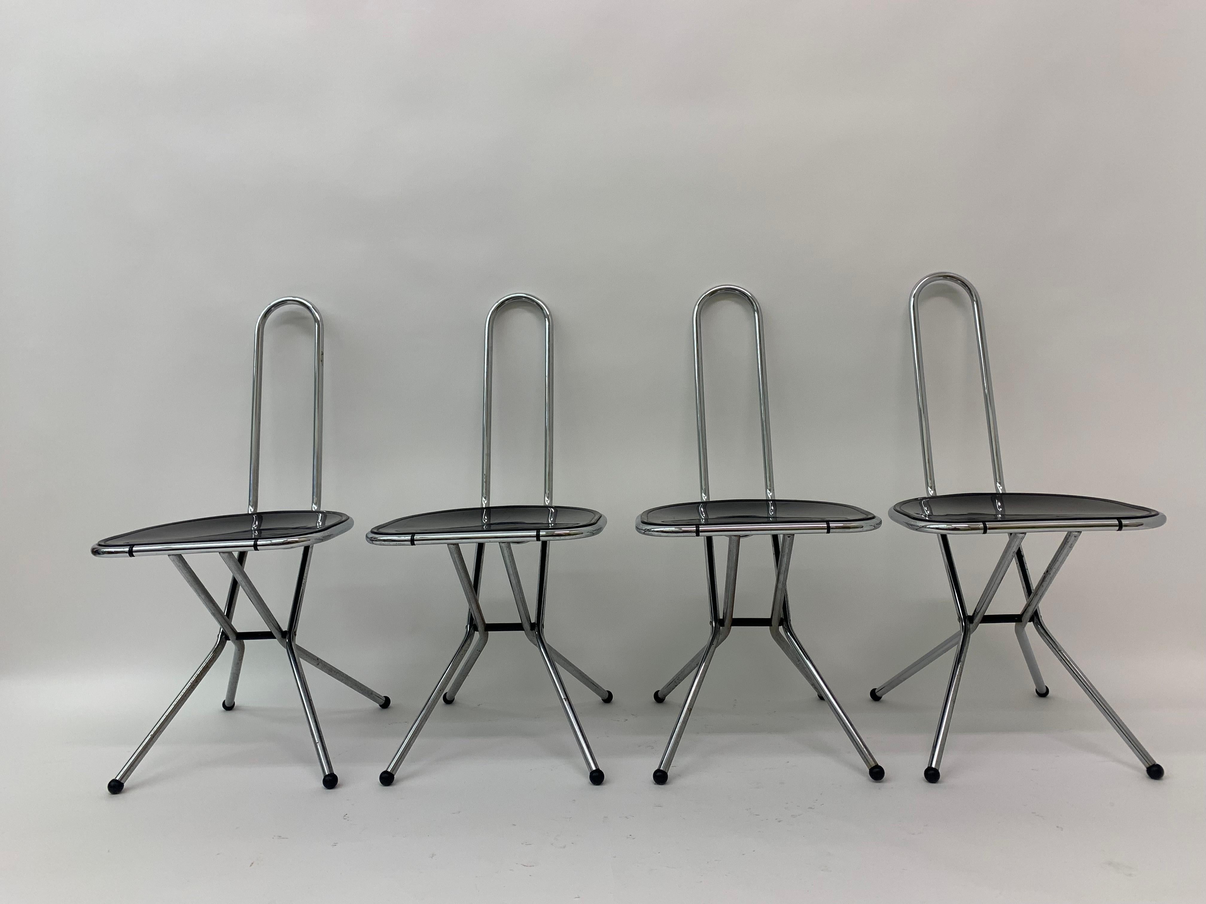 Set of 4 Post modern folding chairs by Niels Gammelgaard for Ikea , 1980’s For Sale 12