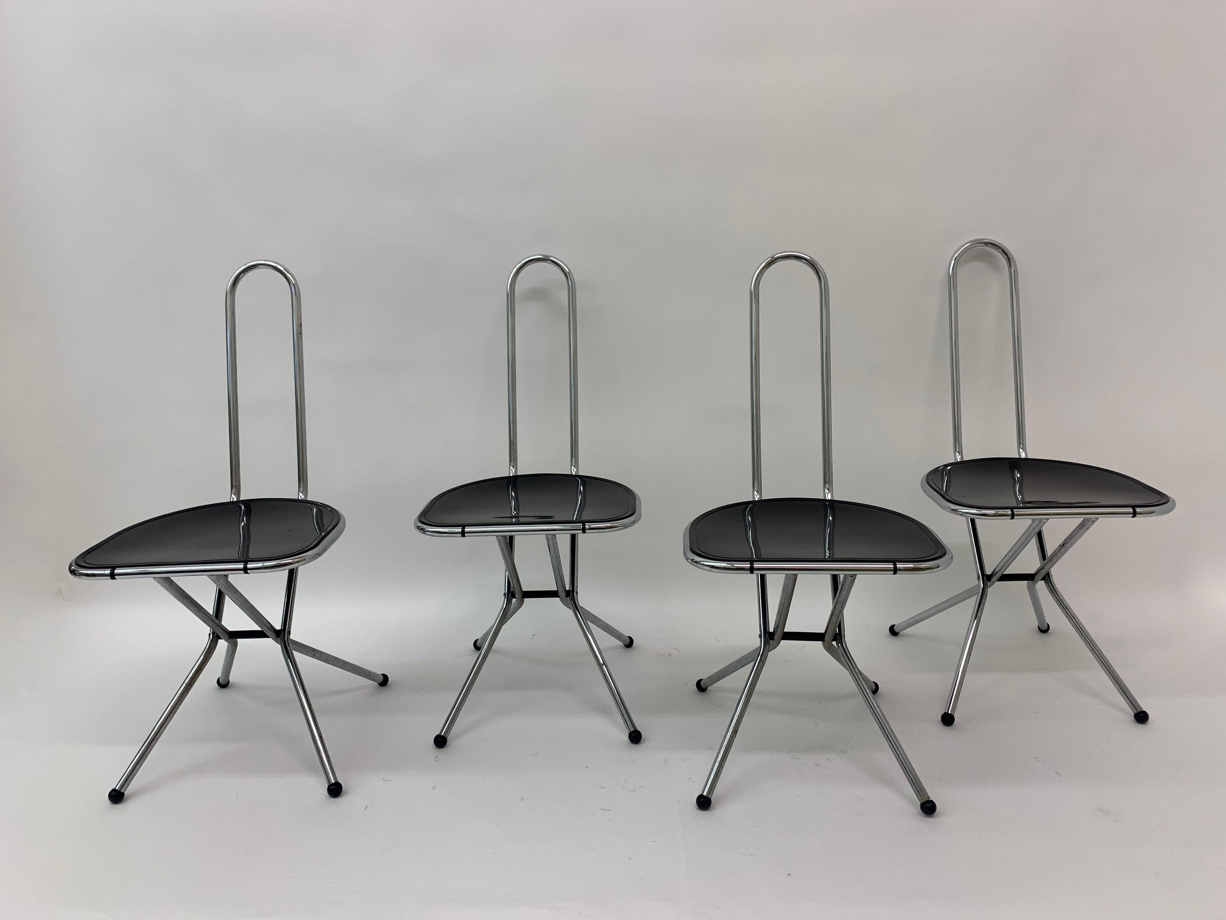 Mid-Century Modern Set of 4 Post modern folding chairs by Niels Gammelgaard for Ikea , 1980’s For Sale