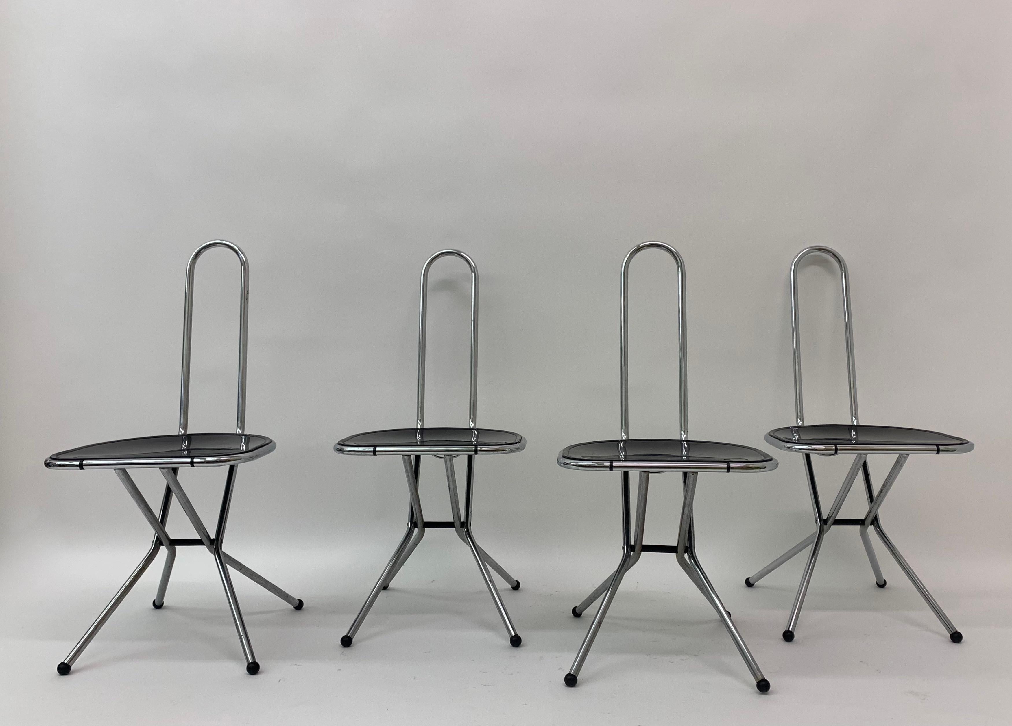 Swedish Set of 4 Post modern folding chairs by Niels Gammelgaard for Ikea , 1980’s For Sale