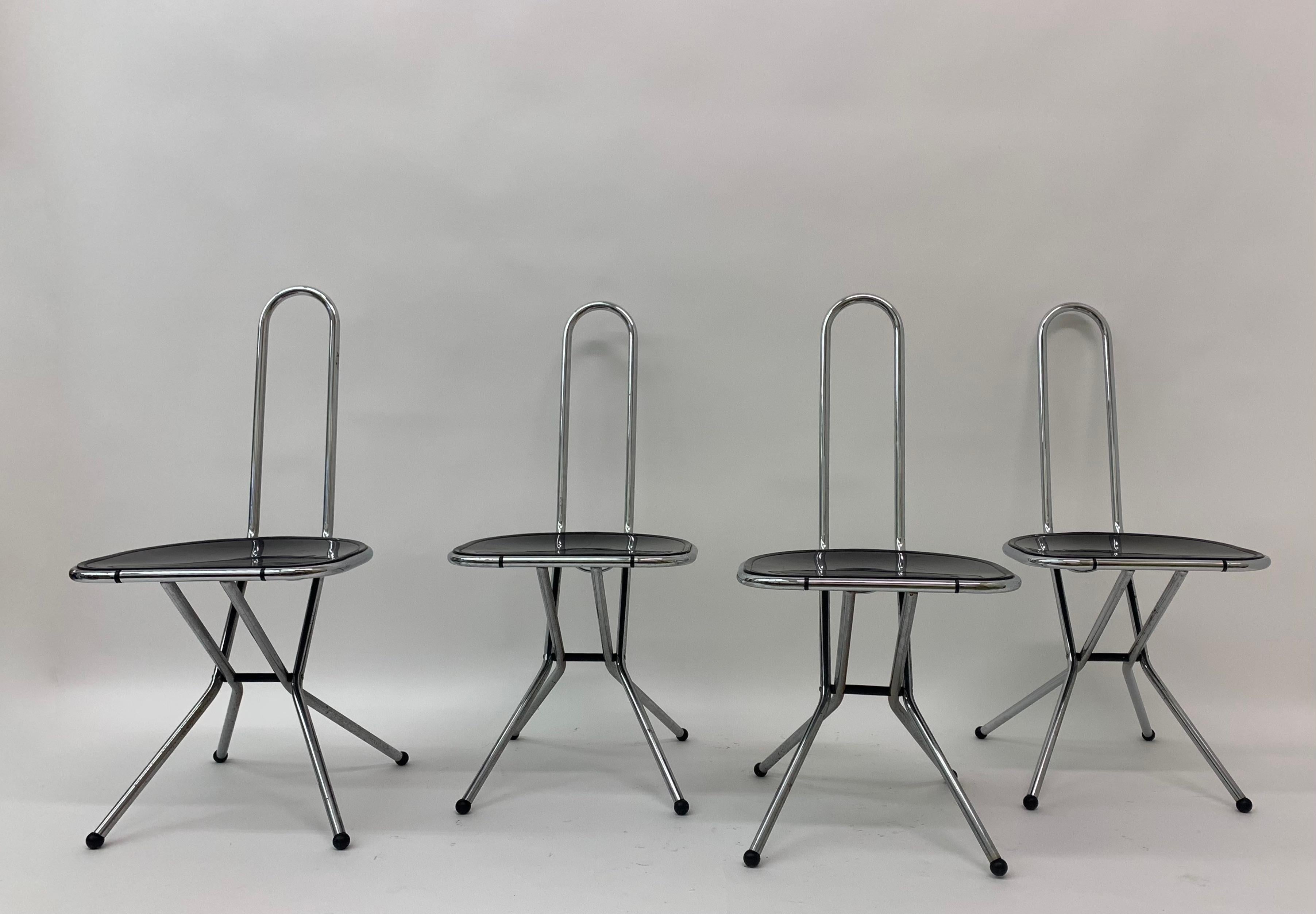 Set of 4 Post modern folding chairs by Niels Gammelgaard for Ikea , 1980’s In Good Condition For Sale In Delft, NL