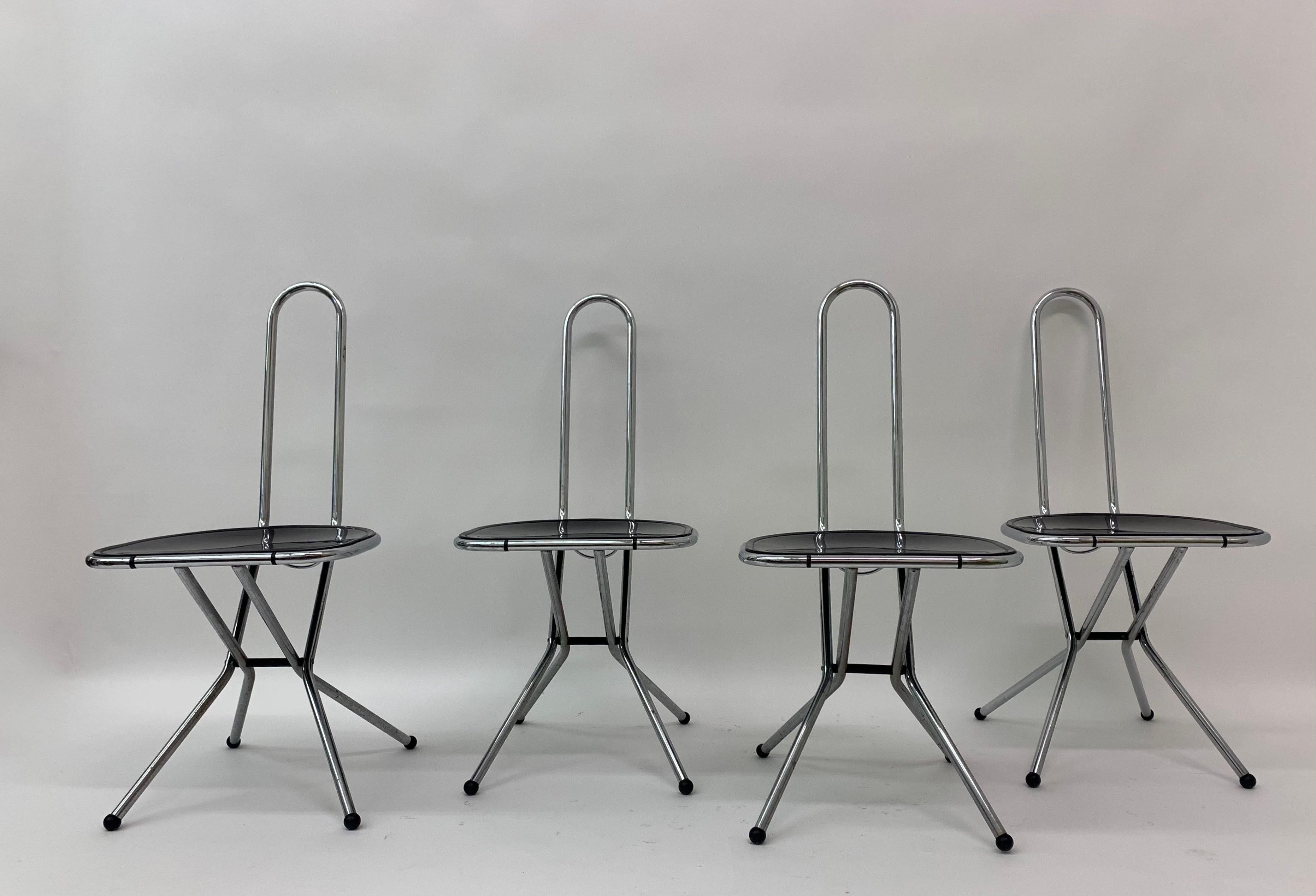 Juego de 4 sillas plegables postmodernas de Niels Gammelgaard para Ikea , años 80 Sueco en venta