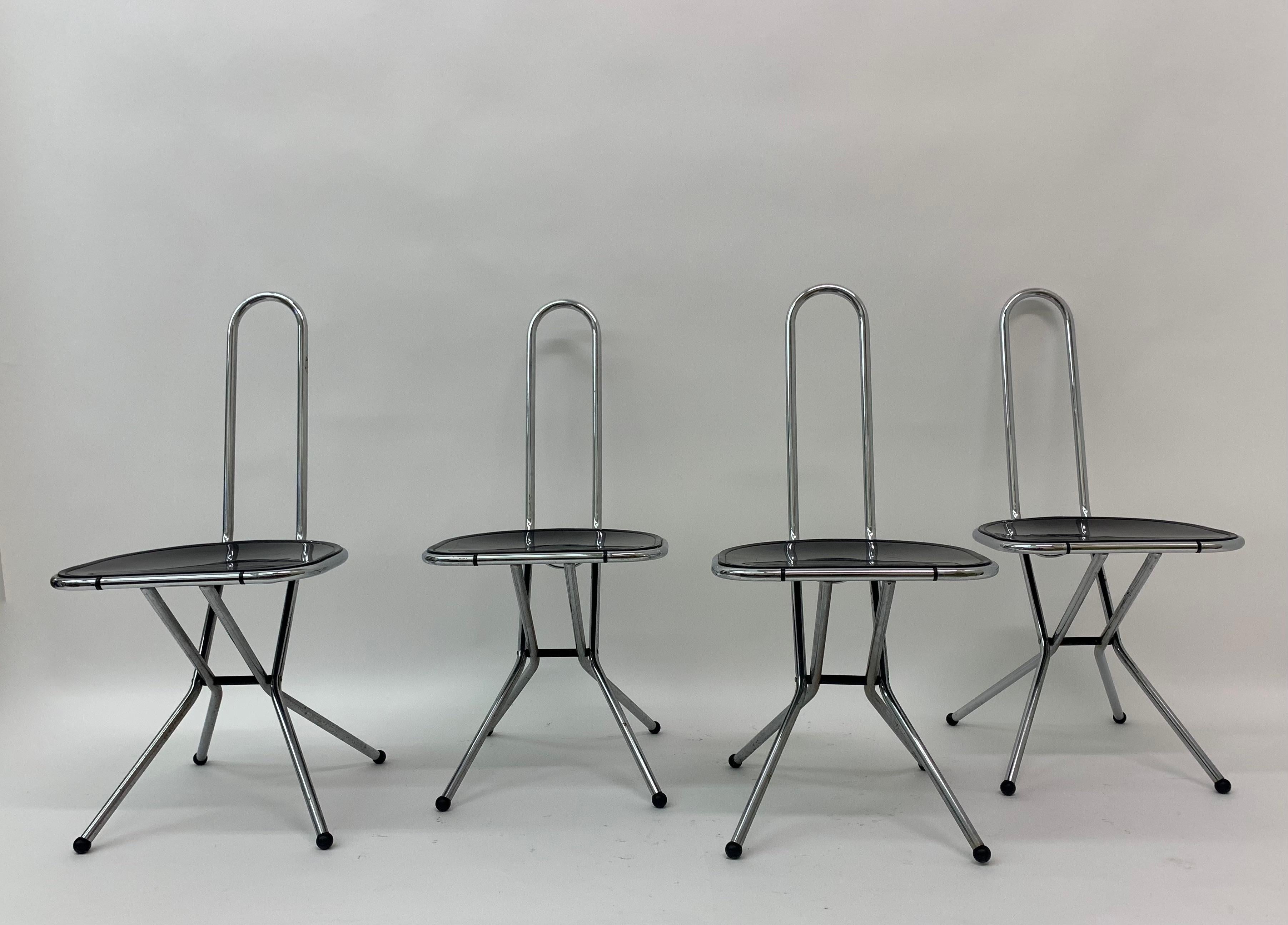 Set of 4 Post modern folding chairs by Niels Gammelgaard for Ikea , 1980’s For Sale 1