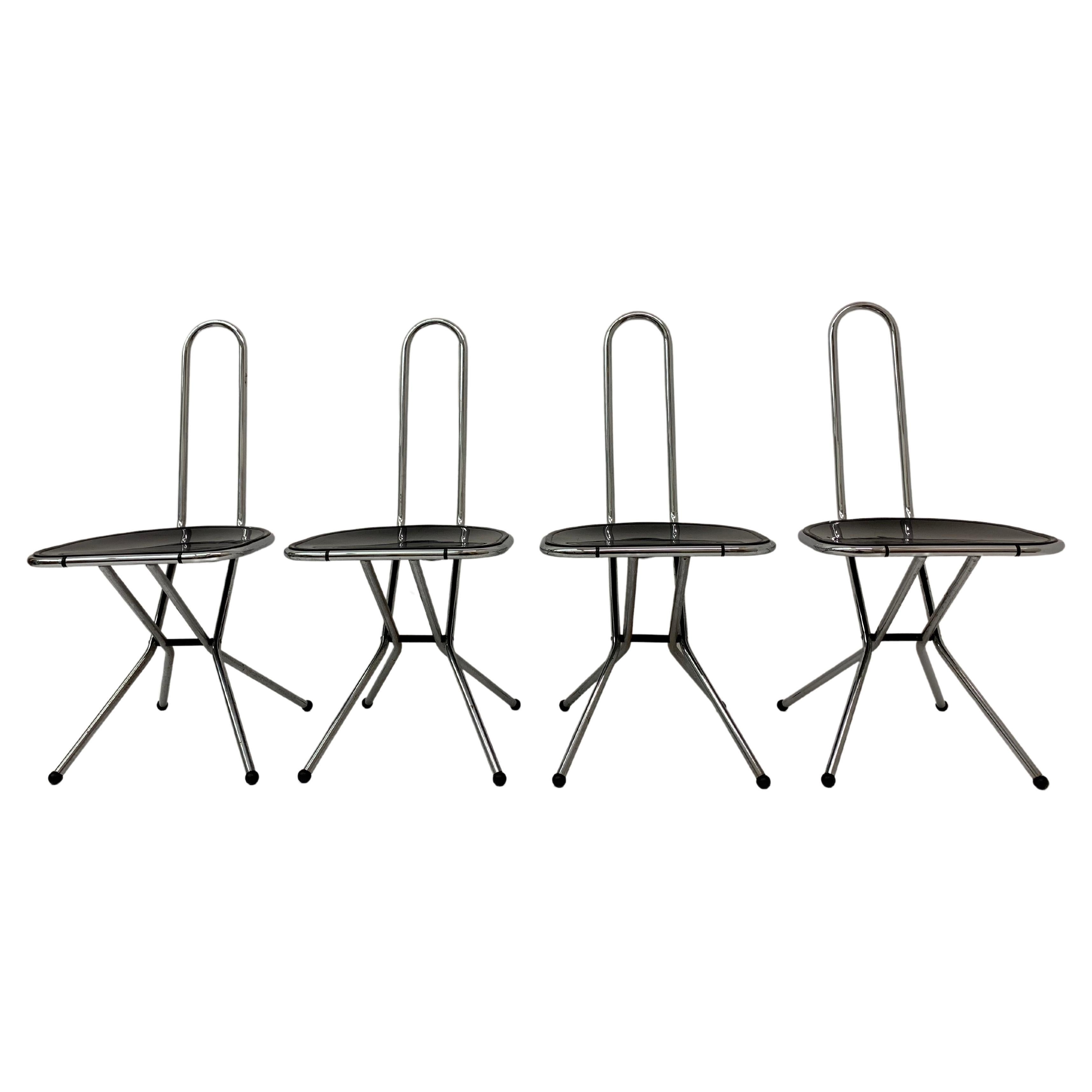 Ensemble de 4 chaises pliantes post-modernes par Niels Gammelgaard pour Ikea , 1980's