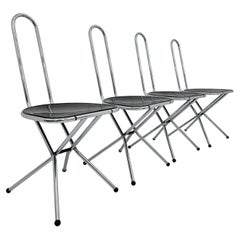 Set of 4 Post modern folding chairs by Niels Gammelgaard for Ikea , 1980’s