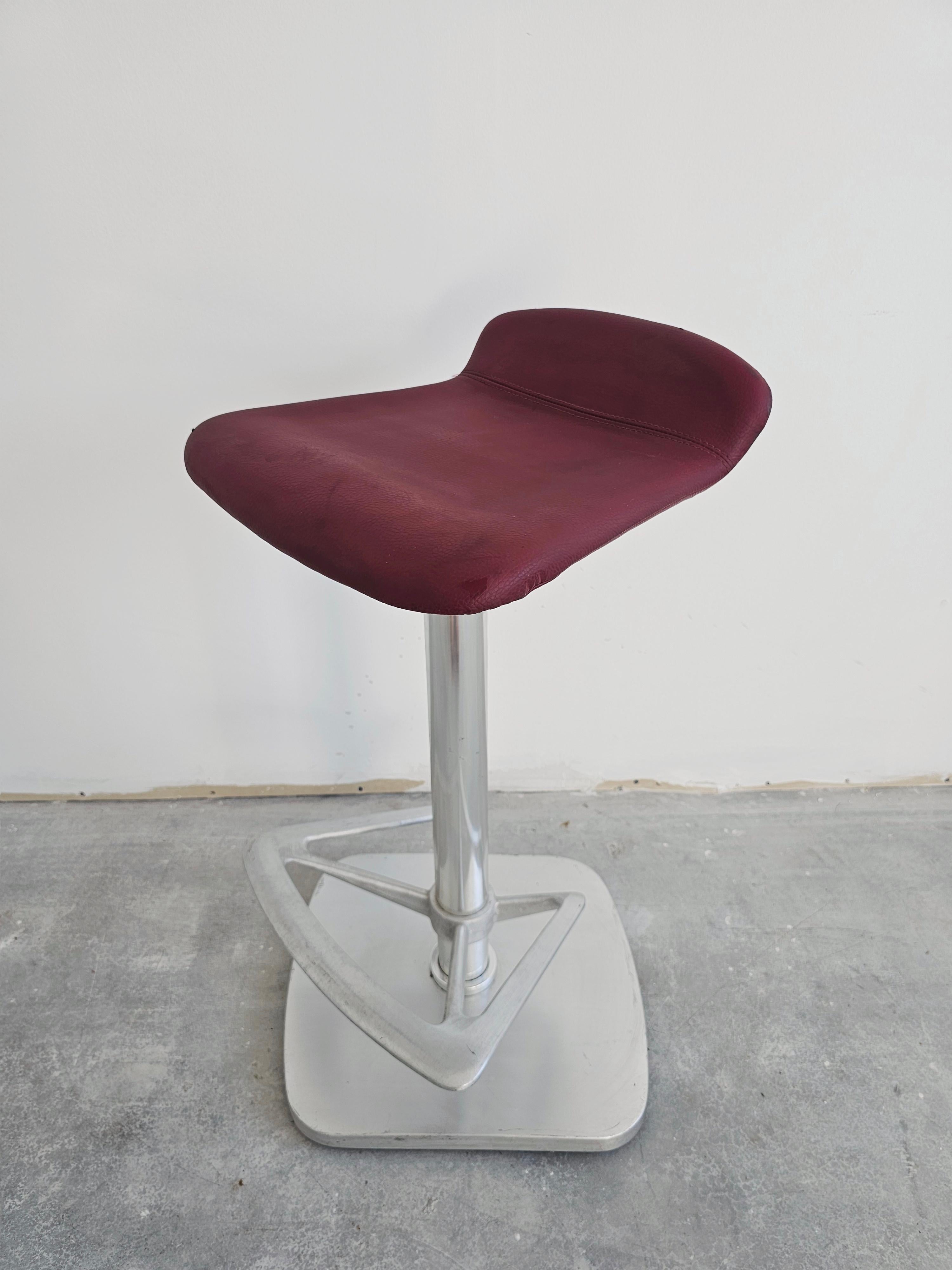 Steel Set of 4 Postmodern Bar Stools by Indecasa designed by Joan Casas, Spain 1980s For Sale