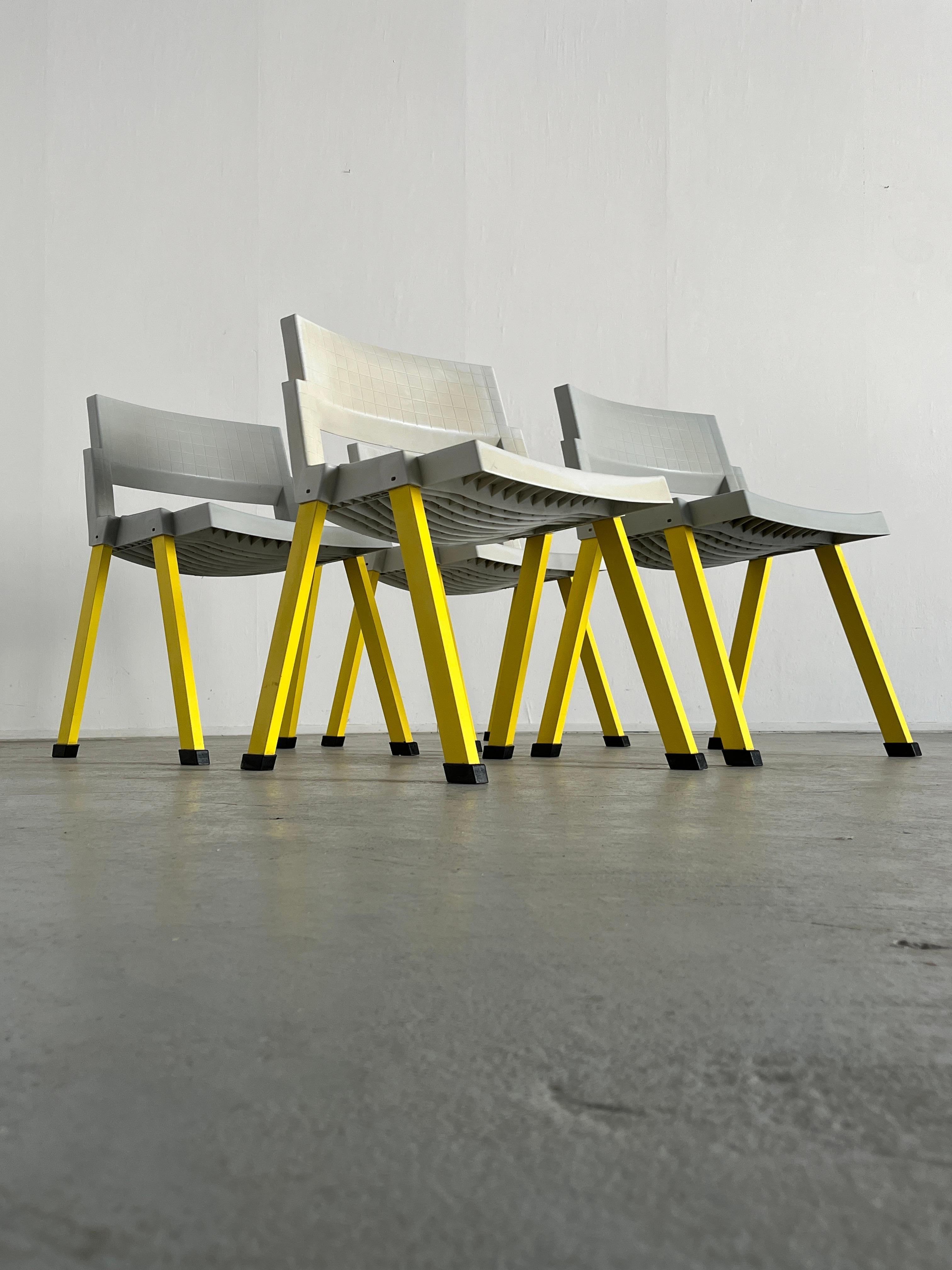 Post-Modern Set of 4 Postmodern 'City' Chairs by Paolo Orlandini and Roberto Lucci for Lamm For Sale