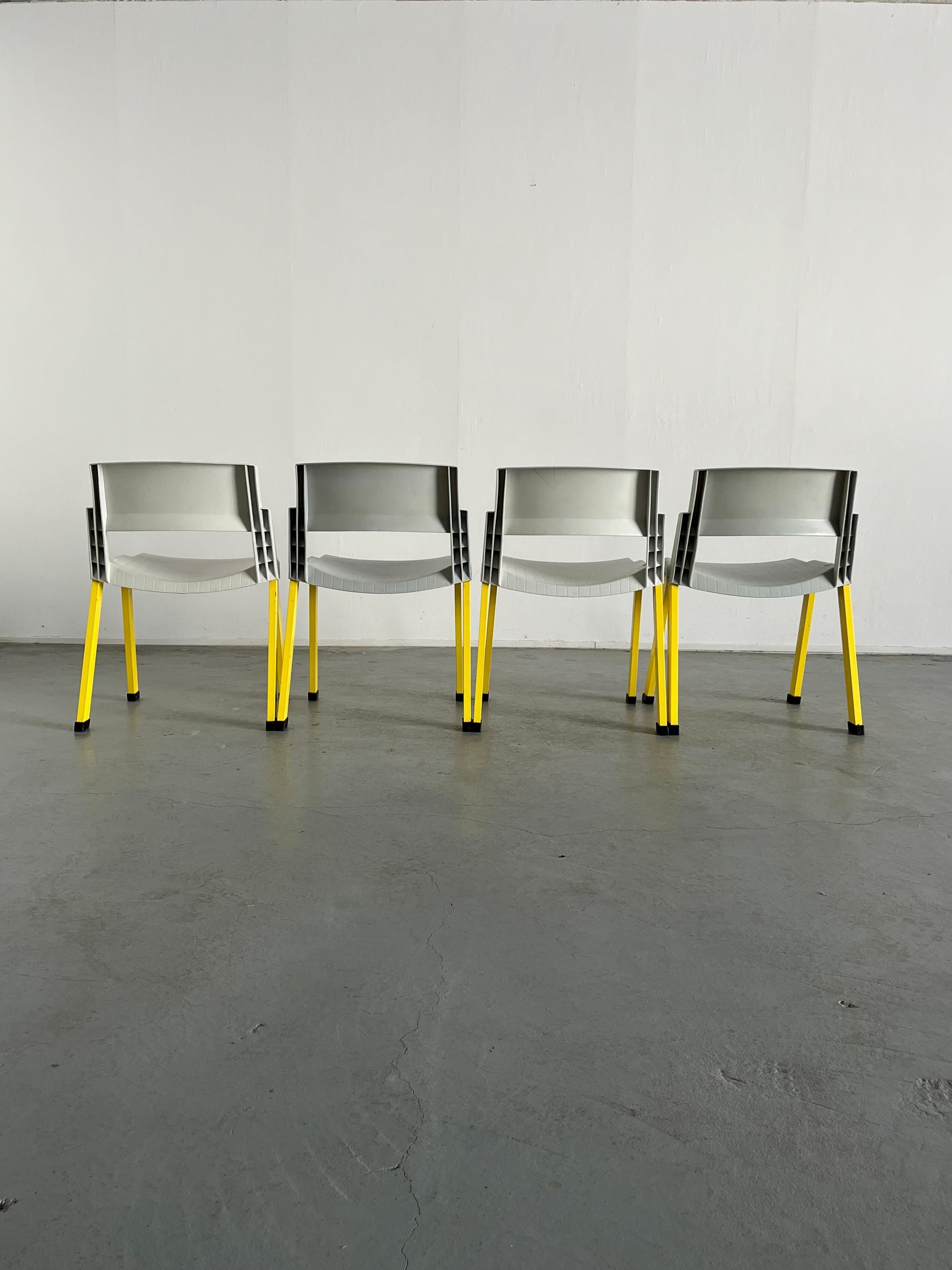 Set of 4 Postmodern 'City' Chairs by Paolo Orlandini and Roberto Lucci for Lamm In Good Condition For Sale In Zagreb, HR