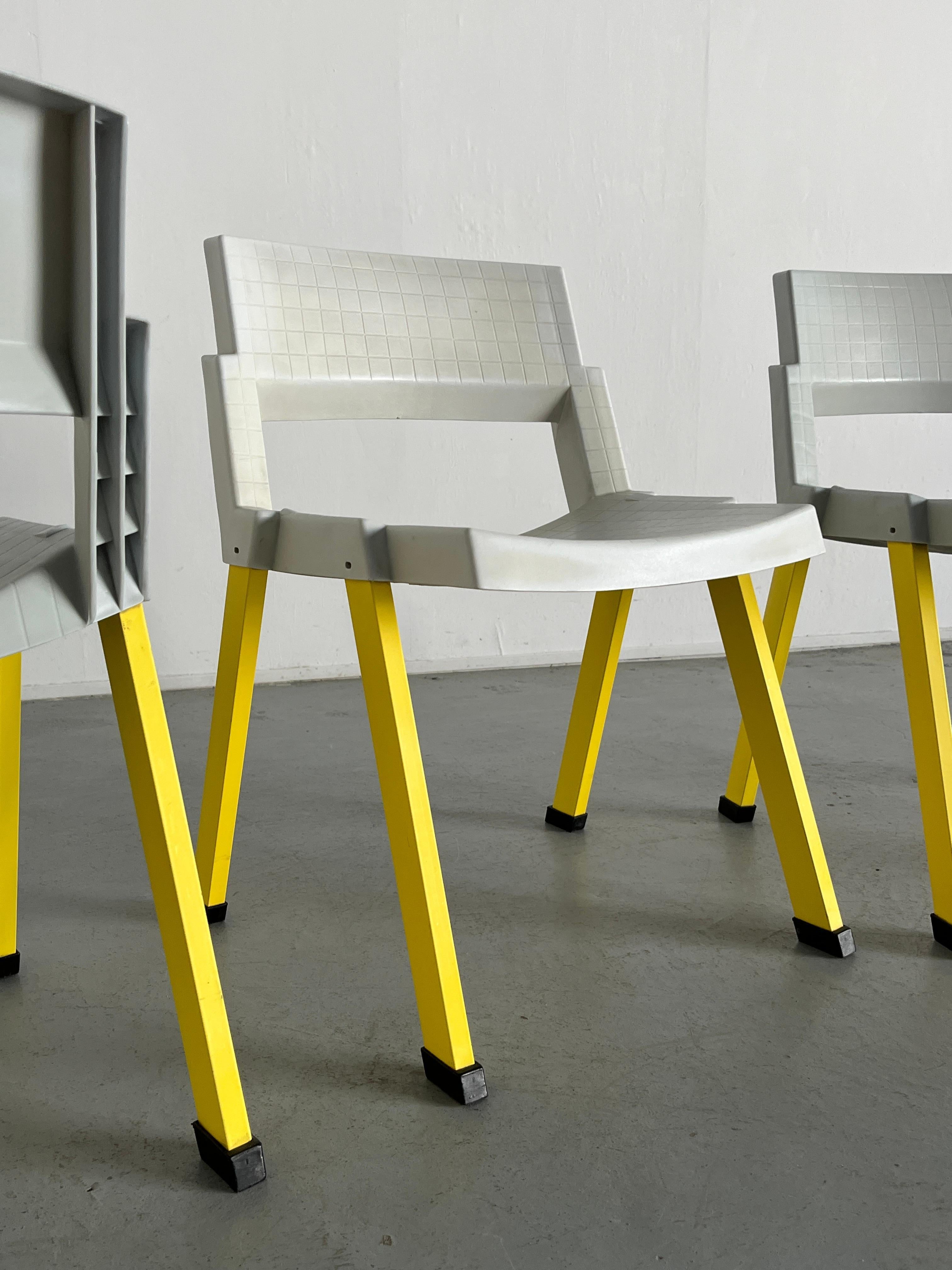 Set of 4 Postmodern 'City' Chairs by Paolo Orlandini and Roberto Lucci for Lamm For Sale 2