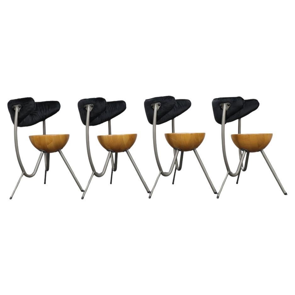 Set of 4 Postmodern Dining Chairs by Rob Eckhardt, 1980s