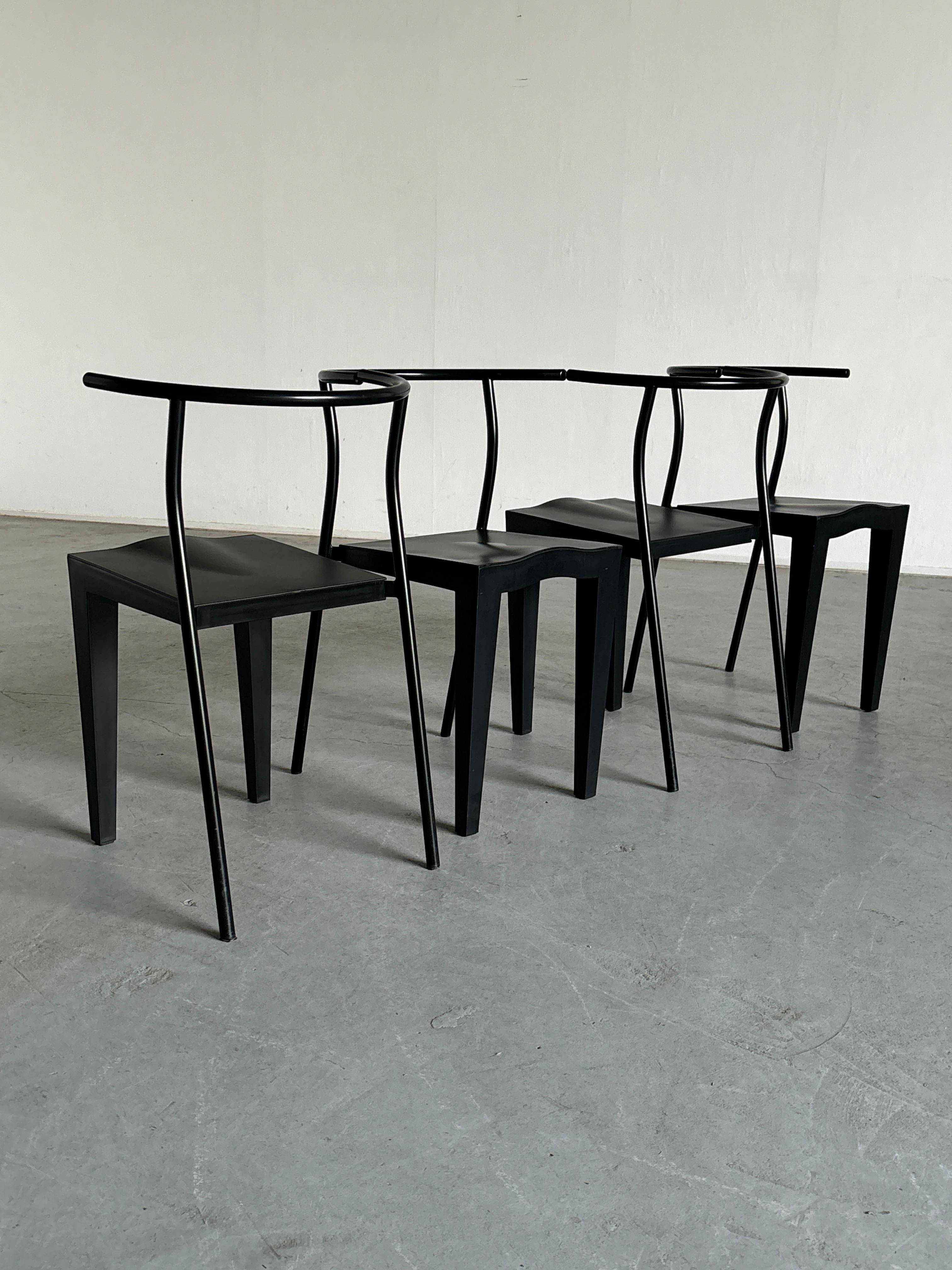 Fin du 20e siècle Ensemble de 4 chaises empilables postmodernes Dr. Glob de Philippe Starck pour Kartell en vente