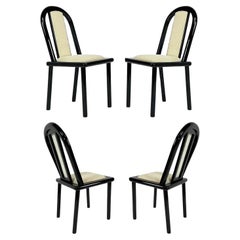 Set of 4 Postmodern Italian Black Lacquered Dining Chairs from Maurice Villency