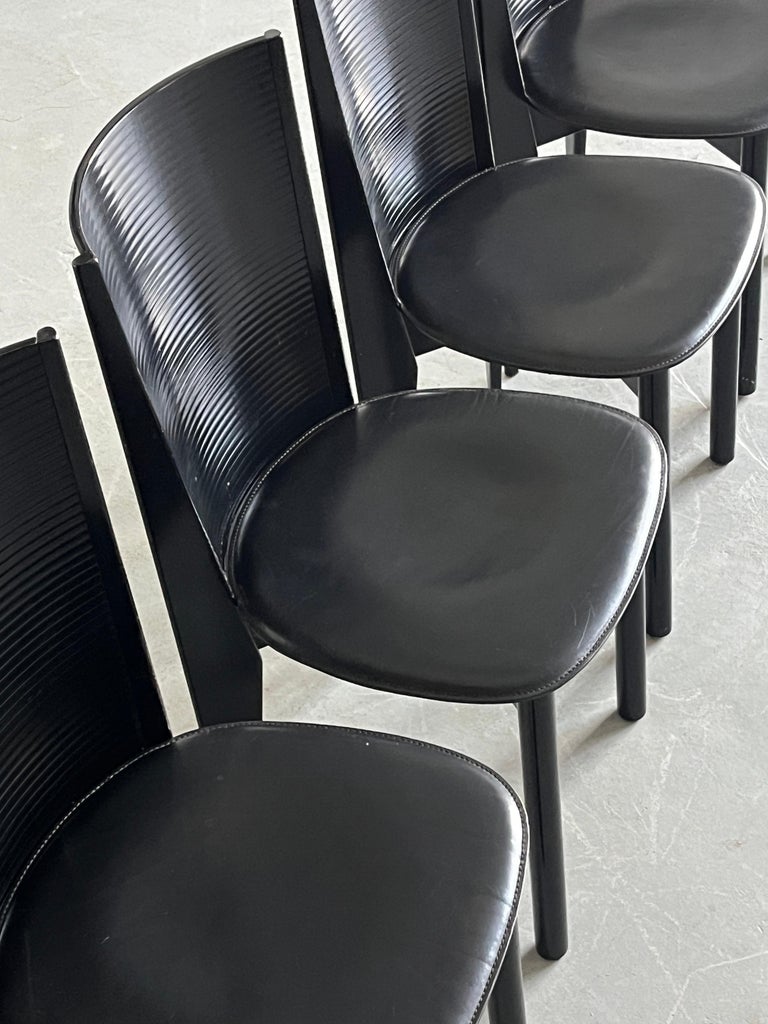 Set of 4 Postmodern Italian Dining Chairs by Calligaris in
