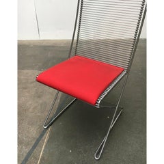 Set of 4 Postmodern Kreuzschwinger Red Chair Pad by Till Behrens, 1980s
