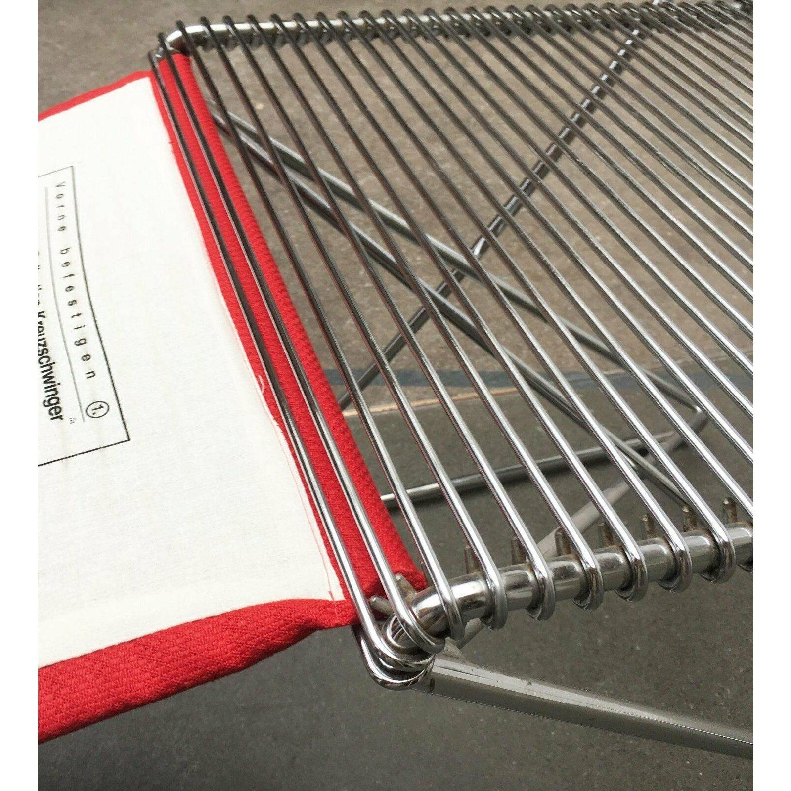 Ensemble de 4 chaises Kreuzschwinger rouges postmodernes de Till Behrens, 1980 en vente 2