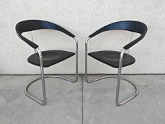 Set of 4 Postmodern Leather Chairs, model Canasta by Arrben, Italy 1970s