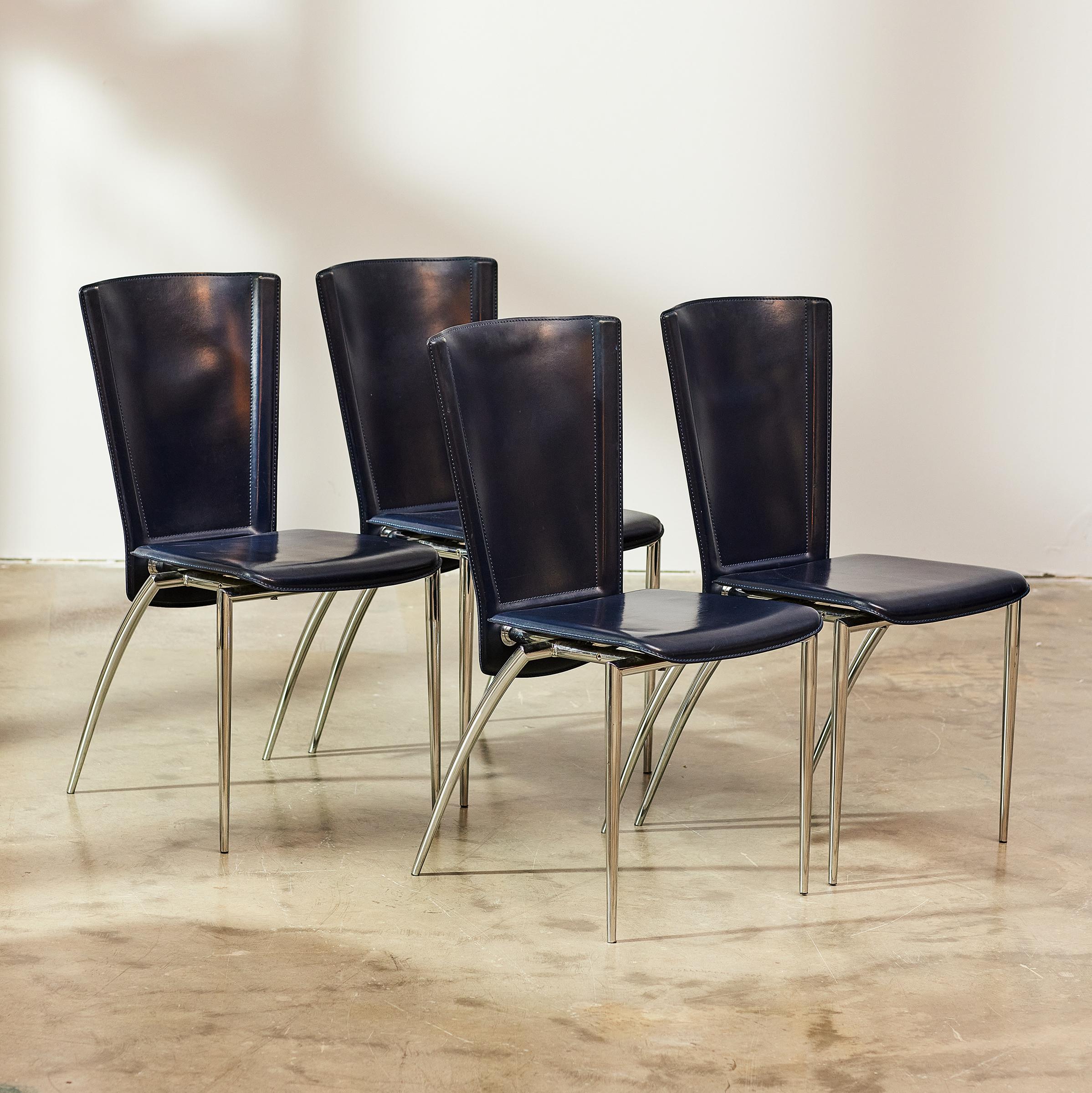 italian chrome dining chairs