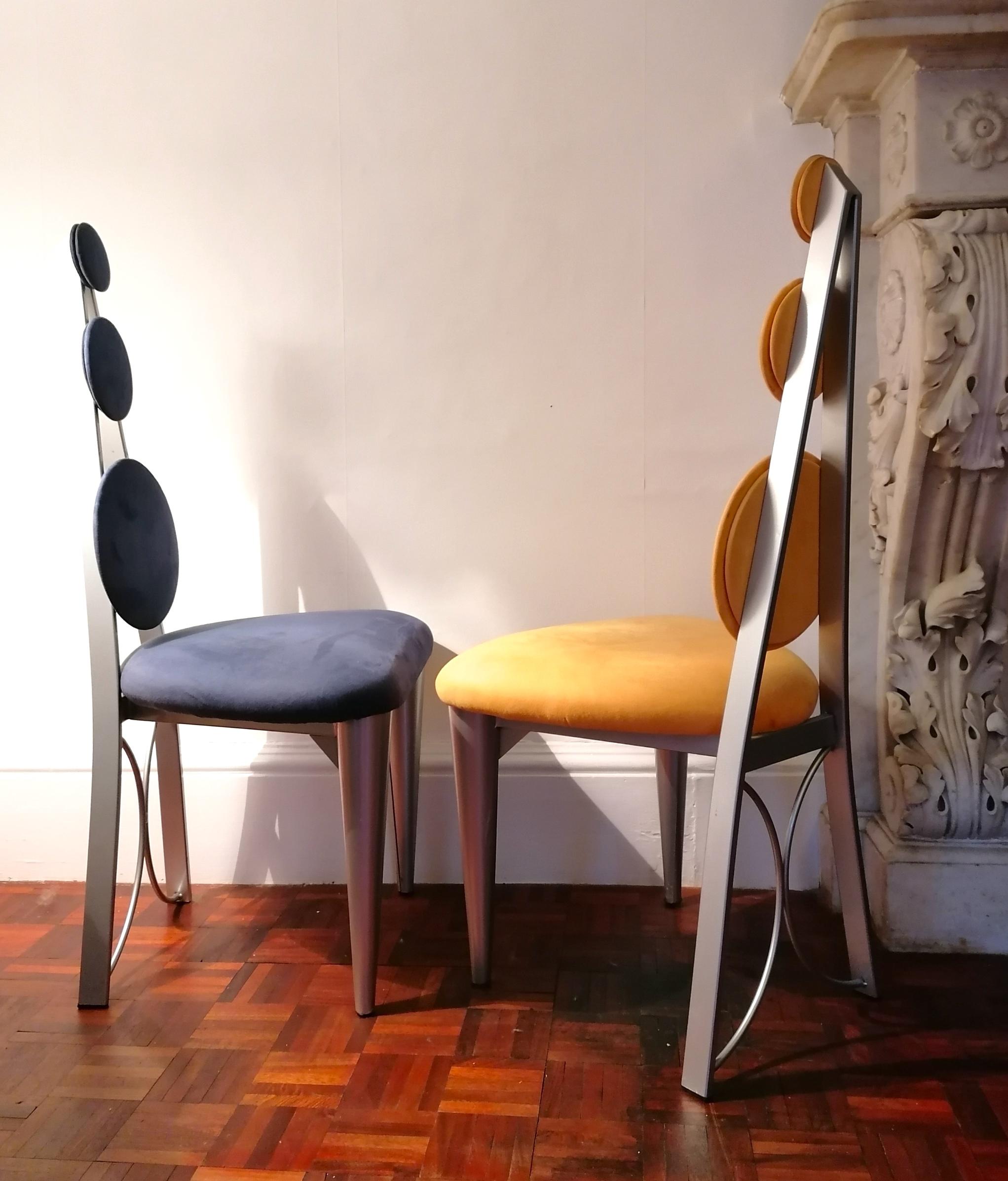 Set of 4 Postmodern Memphis Style Dining Chairs by Benjamin Le, Axis, USA, 1990s 3