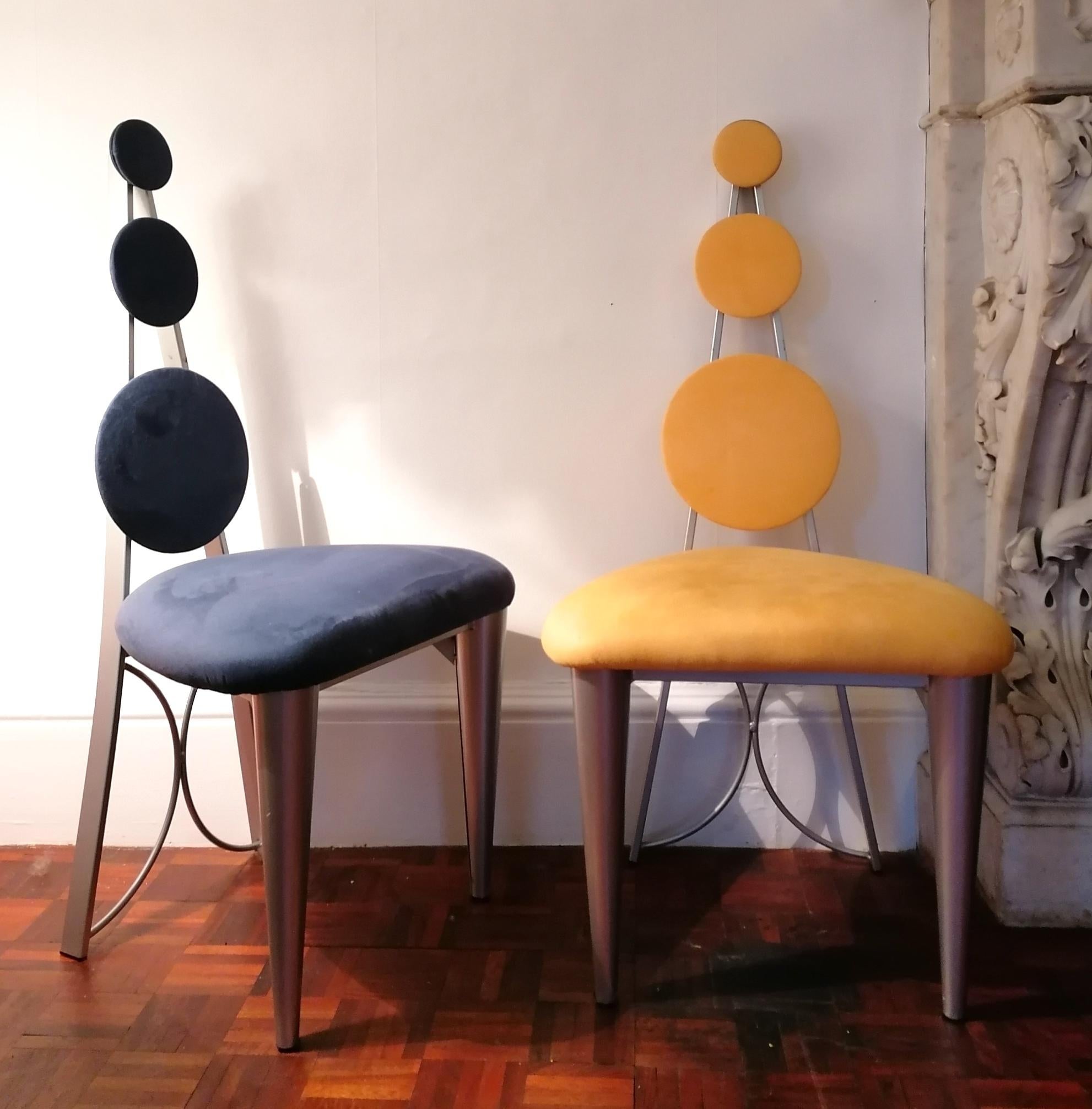 Set of 4 Postmodern Memphis Style Dining Chairs by Benjamin Le, Axis, USA, 1990s 1