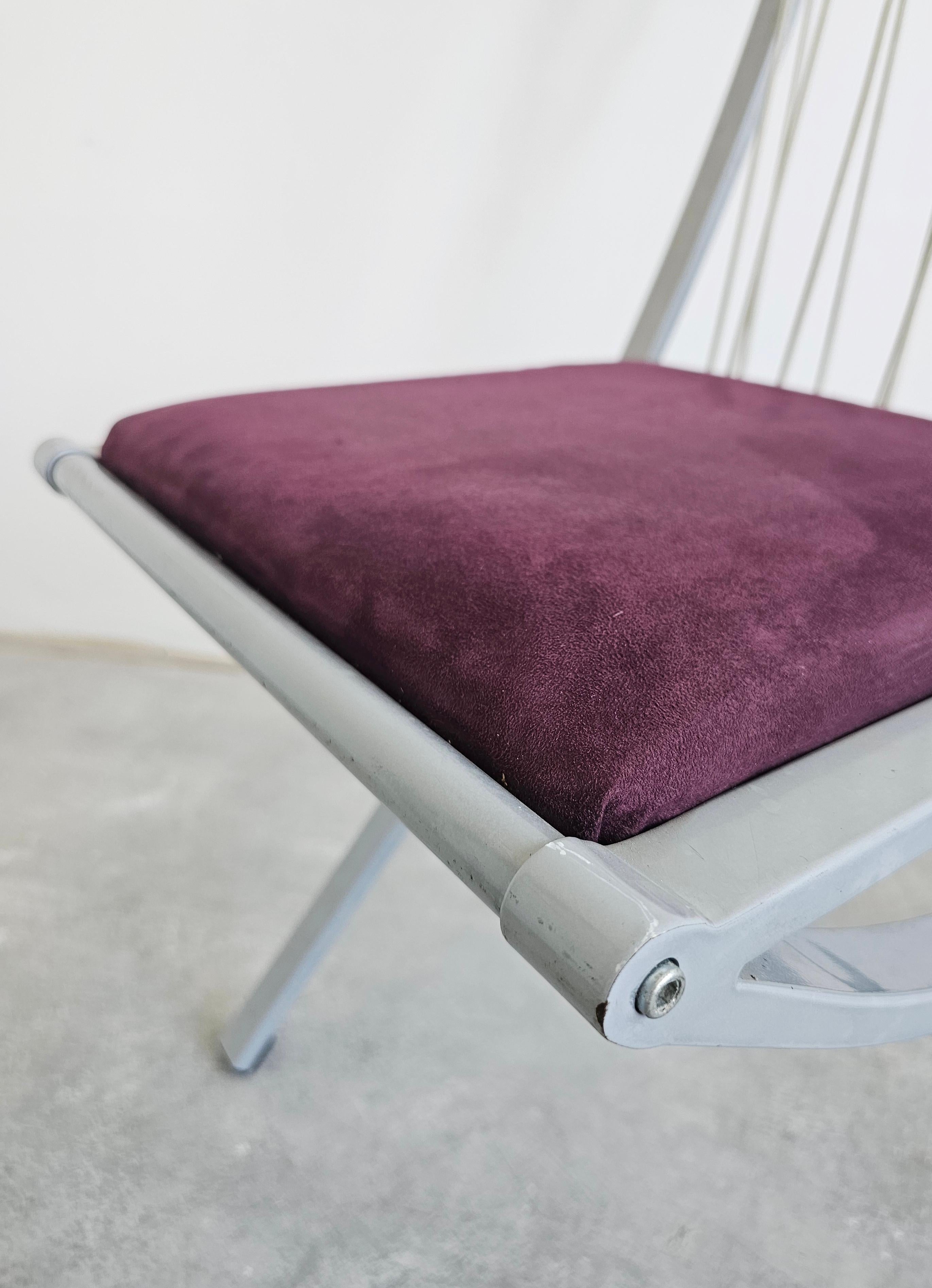 Ensemble de 4 chaises de salle à manger sculpturales postmodernes Harp conçues par Dietrich Design en vente 9