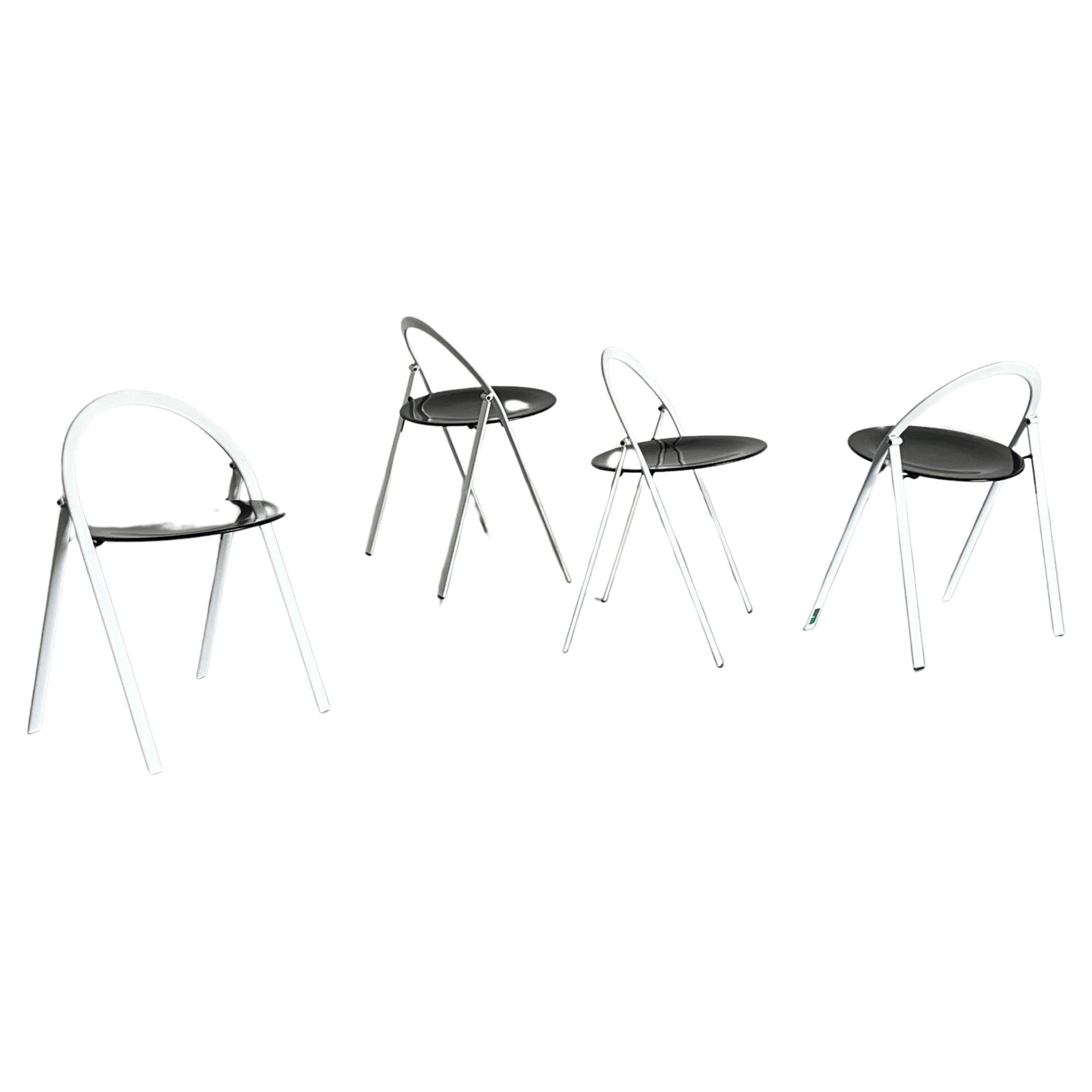Set of 4 Postmodern Sculptural Folding Chairs by Giorgio Cattelan for Cidue, 70s