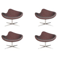 Set of 4 Postmodern Swivel "K2" Magenta Chairs by Busk & Hertzog, USA, c. 2000's