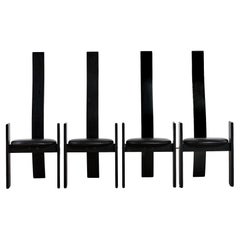 Set of 4 postmodern Vico Magistretti Golem dining chairs for Poggi