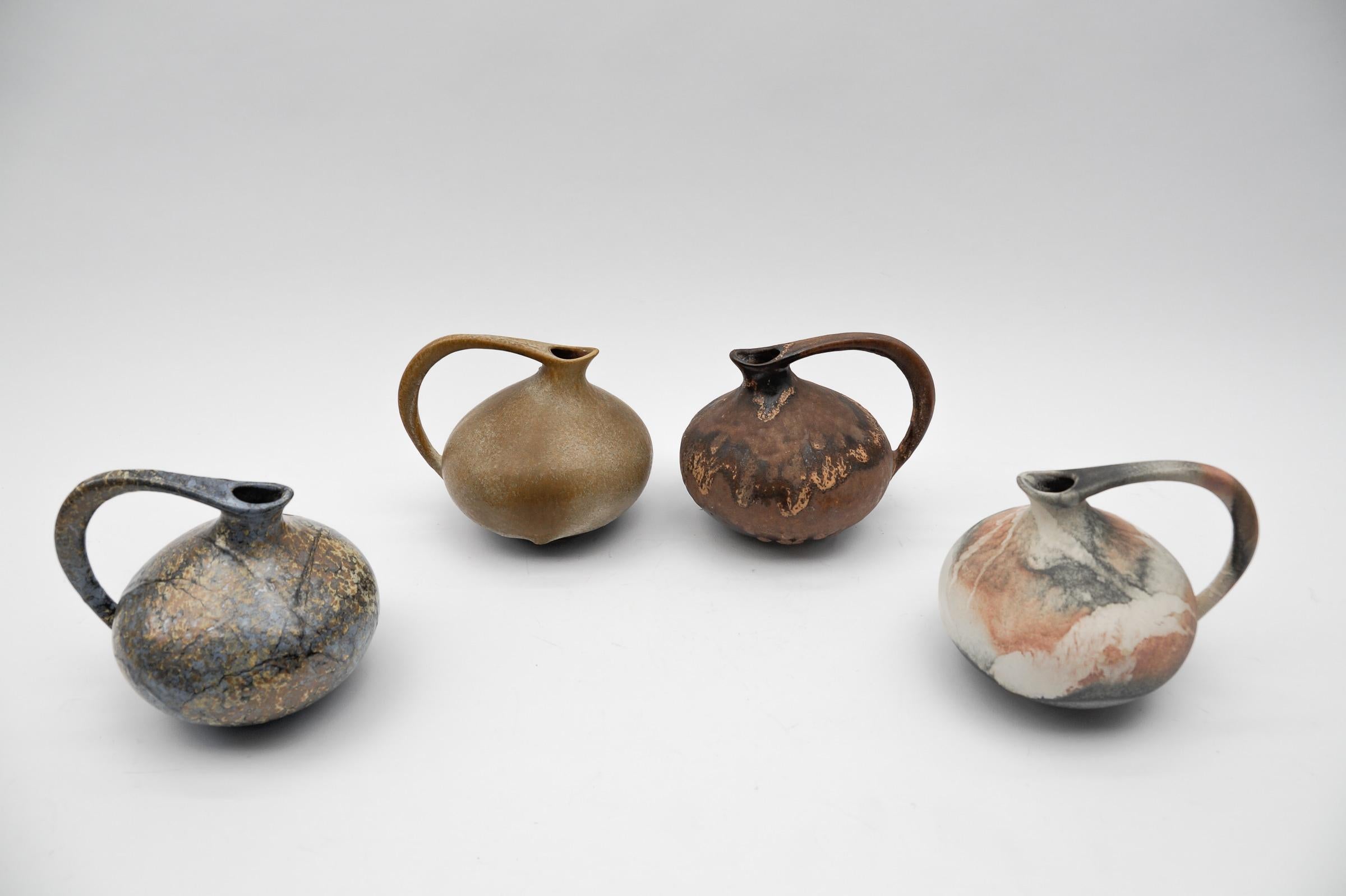 Mid-Century Modern Ensemble de 3 vases en poterie 