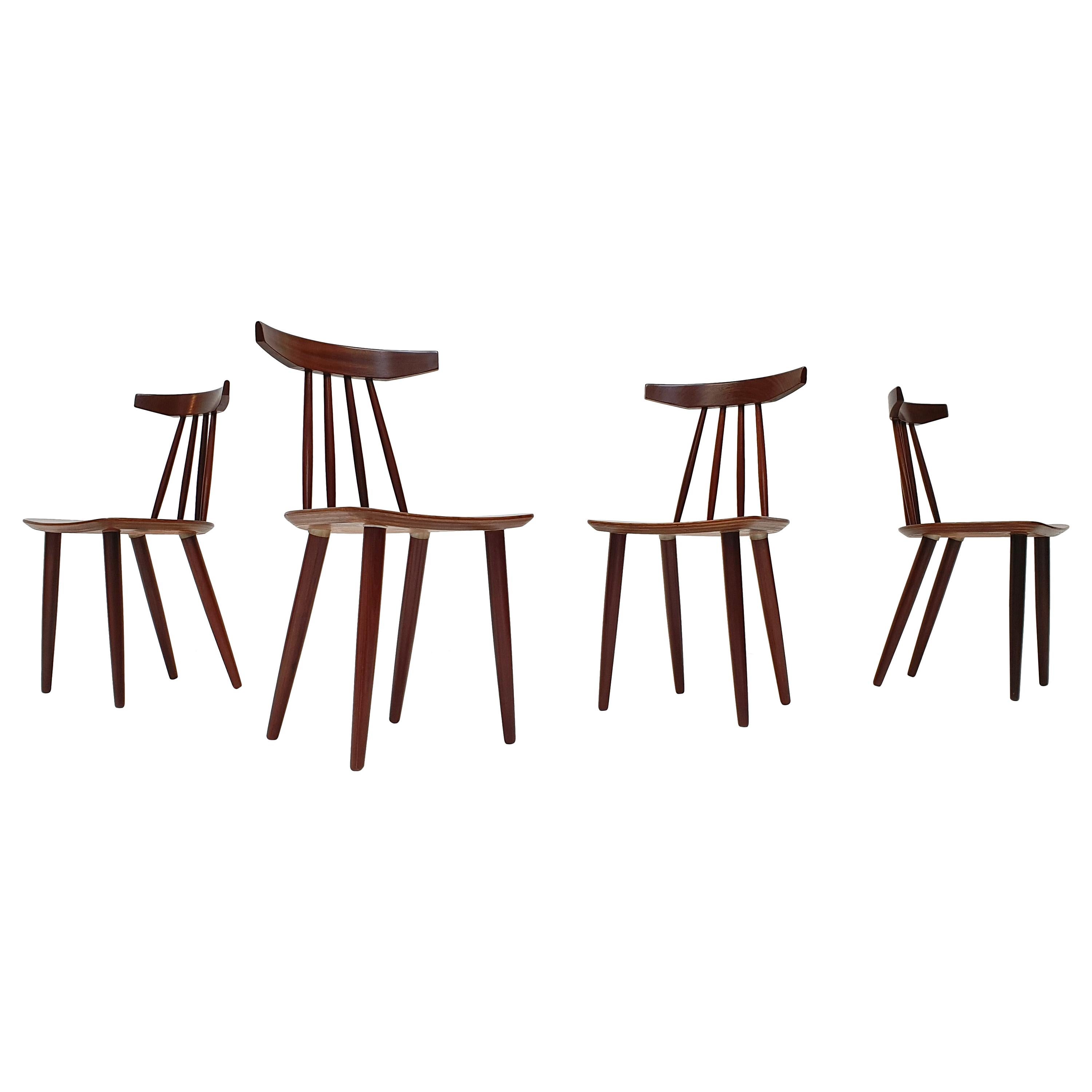 Set of 4, Poul Volther "307" Chairs in Teak for Frem Røjle, Denmark, 1960s