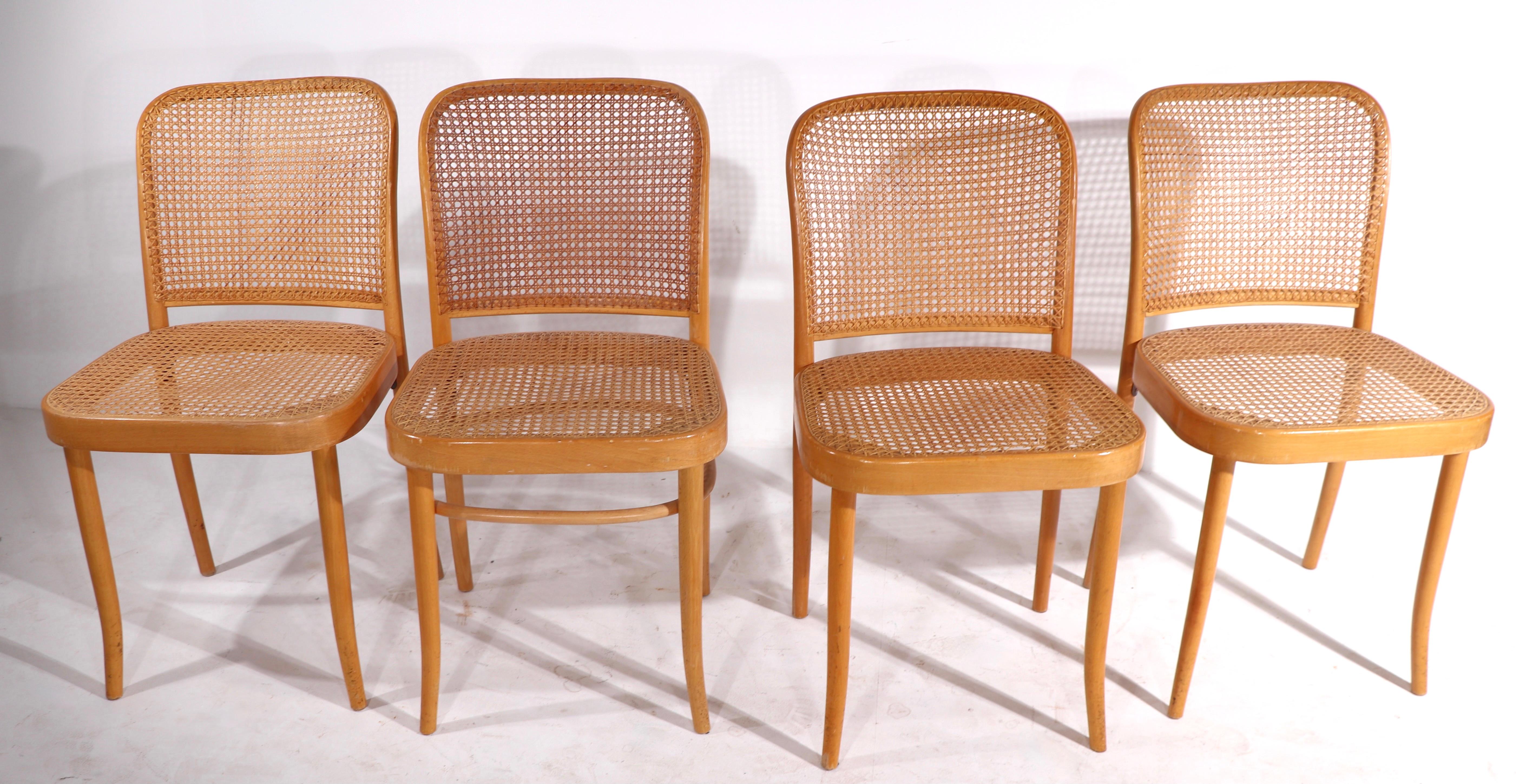 Wood Set of 4 Prague Chairs by Breuer for Stendig