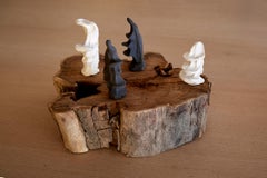 Ensemble de 4 sculptures primitives de Jean-Baptiste Van Den Heede