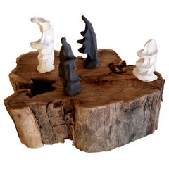Set di 4 sculture primitive di Jean-Baptiste Van Den Heede