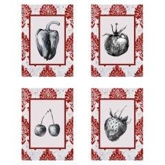 set di 4 illustrazioni stampate di arte interna senza tempo per la decorazione della casa