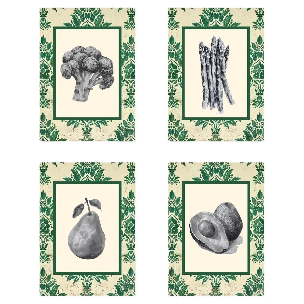 lote de 4 ilustraciones impresas de arte interior atemporal para la decoración de la casa