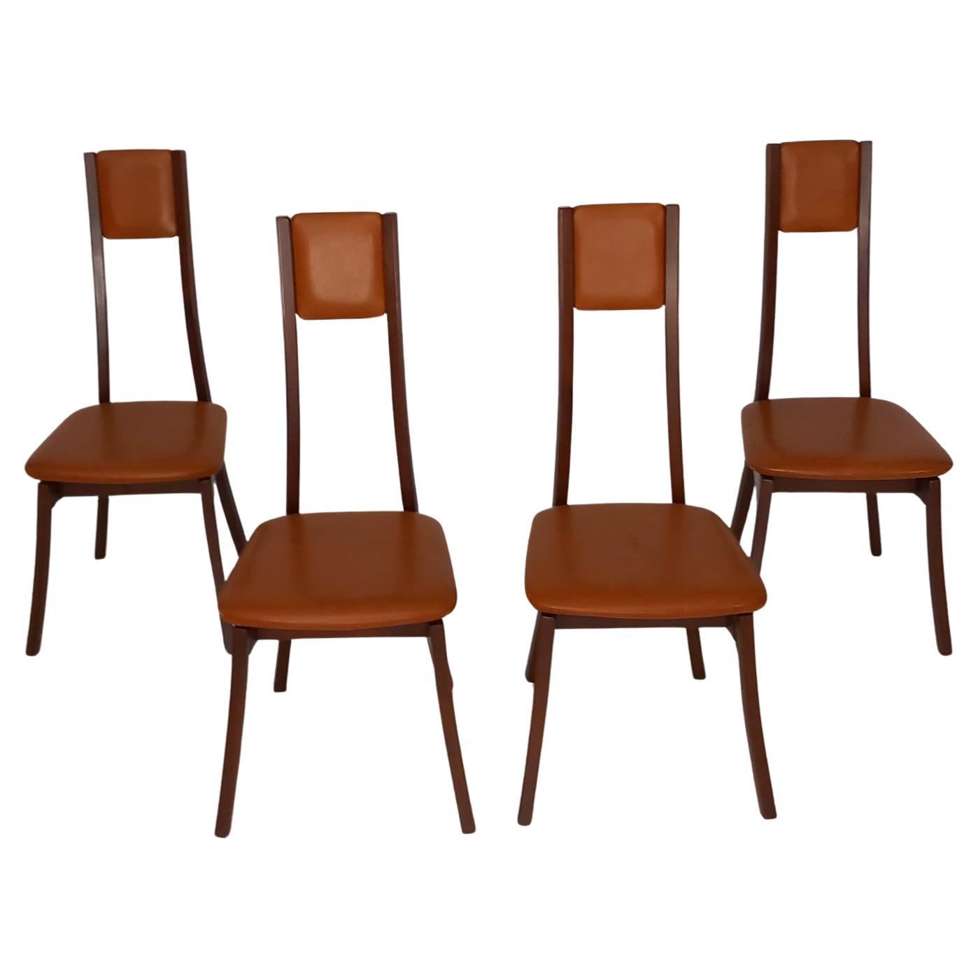 Ensemble de 4 chaises Programma S11 par Angelo Mangiarotti pour Sorgente del Mobile, années 70 en vente