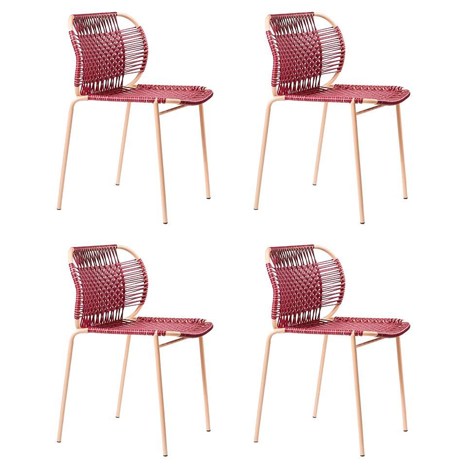 Set of 4 Purple Cielo Stacking Chair by Sebastian Herkner For Sale