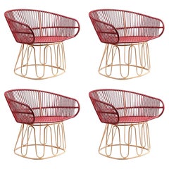 Set di 4 sedie Circo Lounge Chair viola di Sebastian Herkner