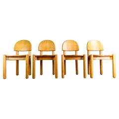 Ensemble de 4 chaises Rainer Daumiller vintage en hêtre du milieu du siècle dernier