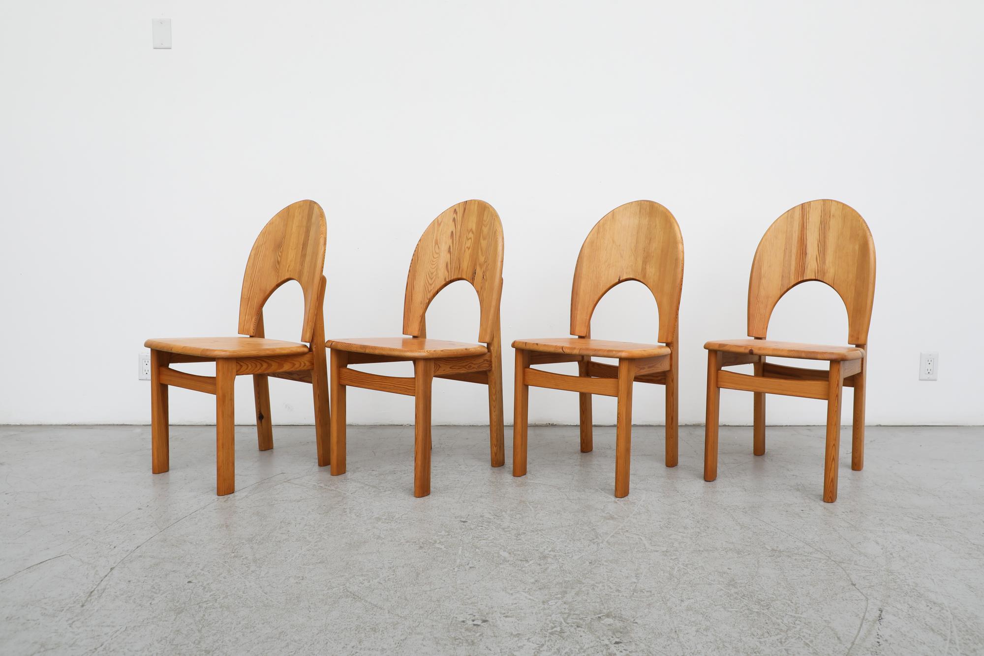Mid-Century Modern Set of 4 Rainer Daumiller Mid-Century Pine Chairs For Sale