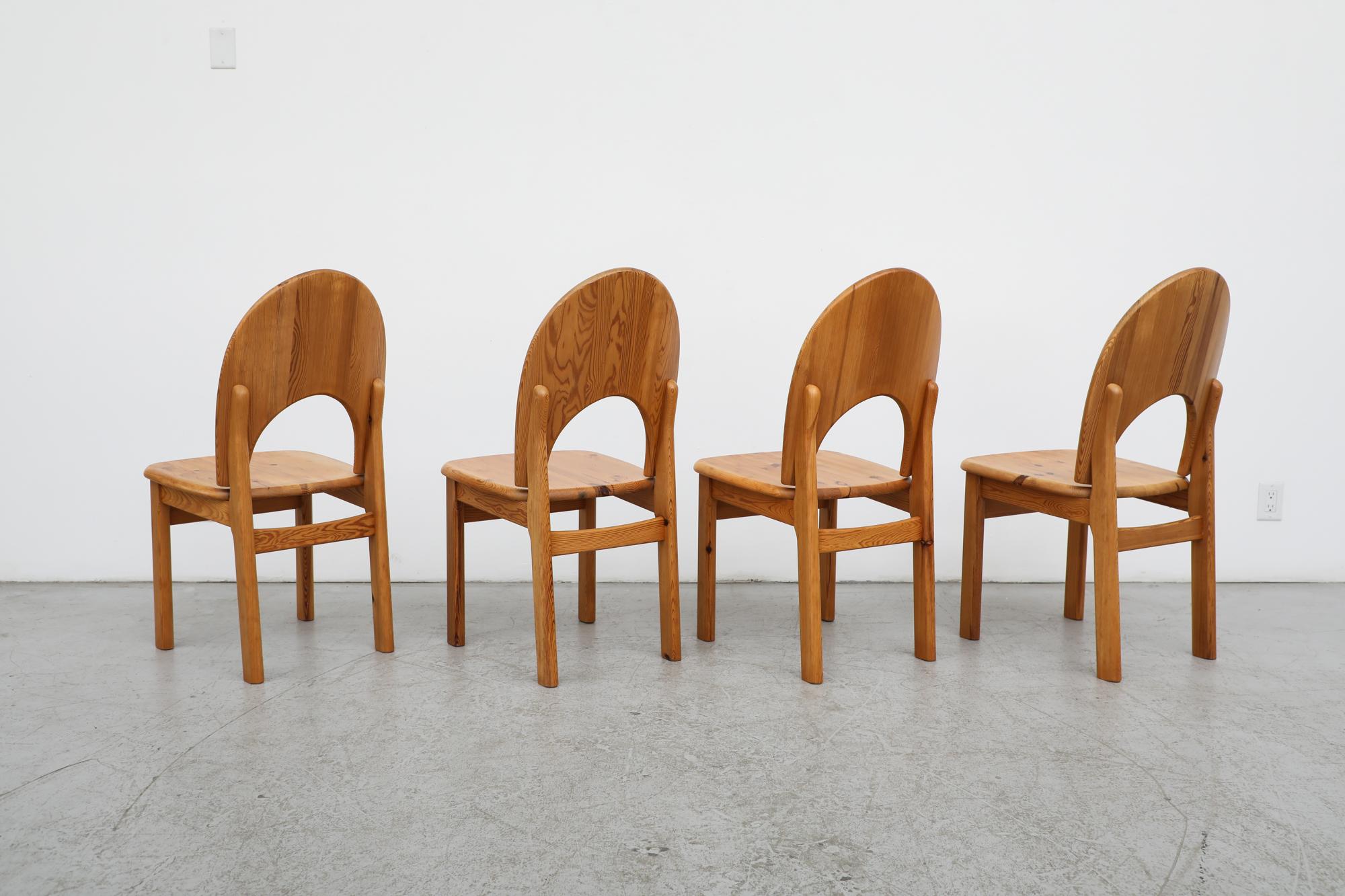 Mid-20th Century Set of 4 Rainer Daumiller Mid-Century Pine Chairs For Sale