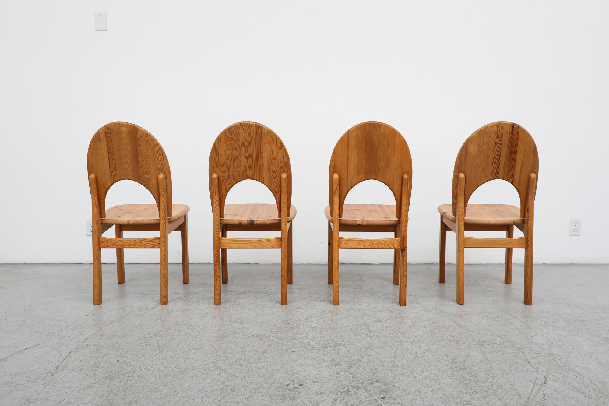 Set of 4 Rainer Daumiller Mid-Century Pine Chairs For Sale 1