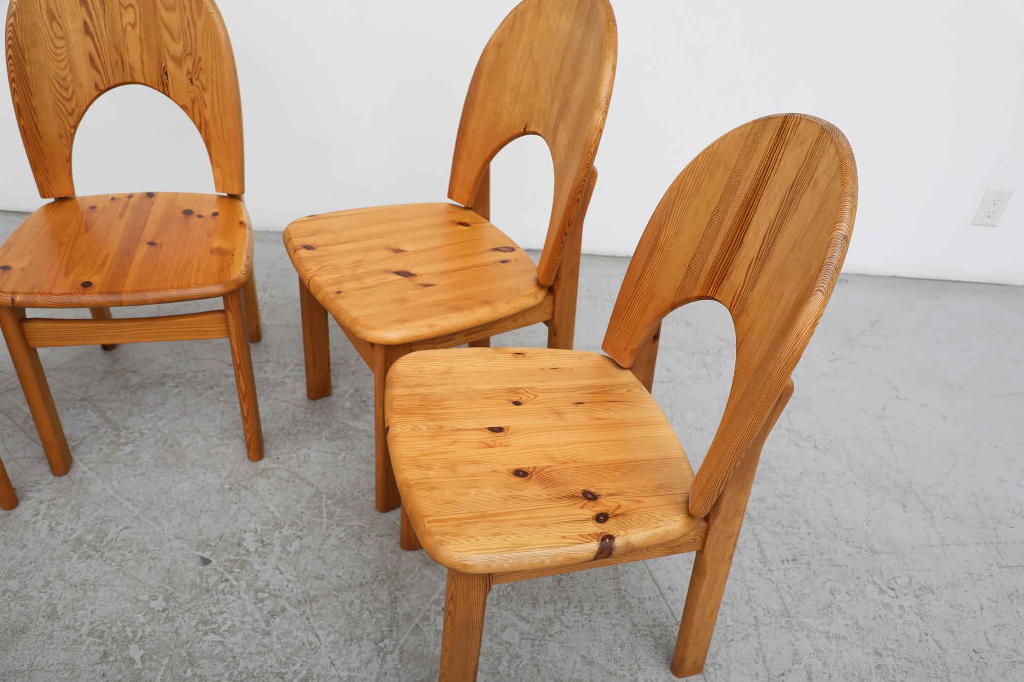 Set of 4 Rainer Daumiller Mid-Century Pine Chairs For Sale 2