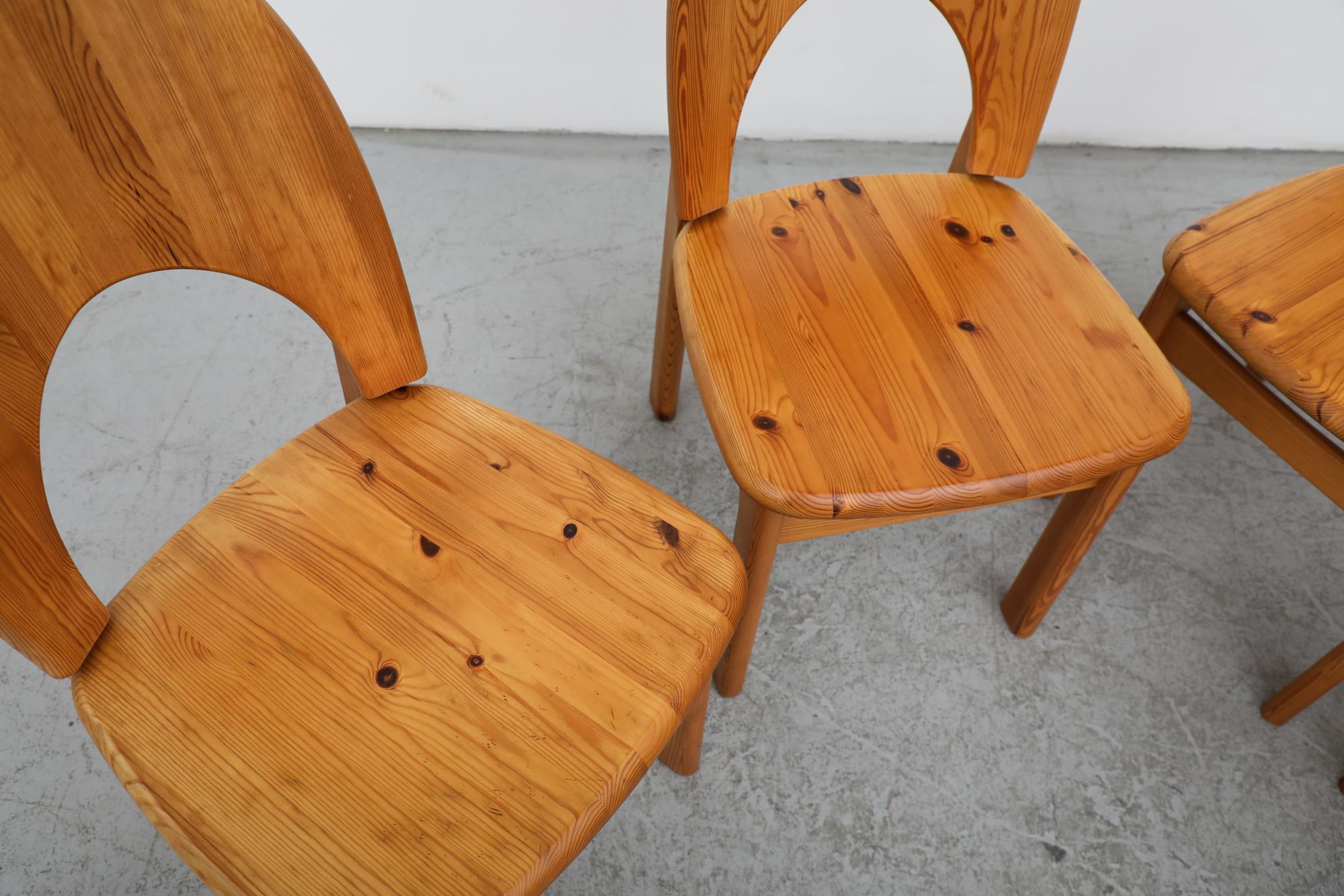Set of 4 Rainer Daumiller Mid-Century Pine Chairs For Sale 3